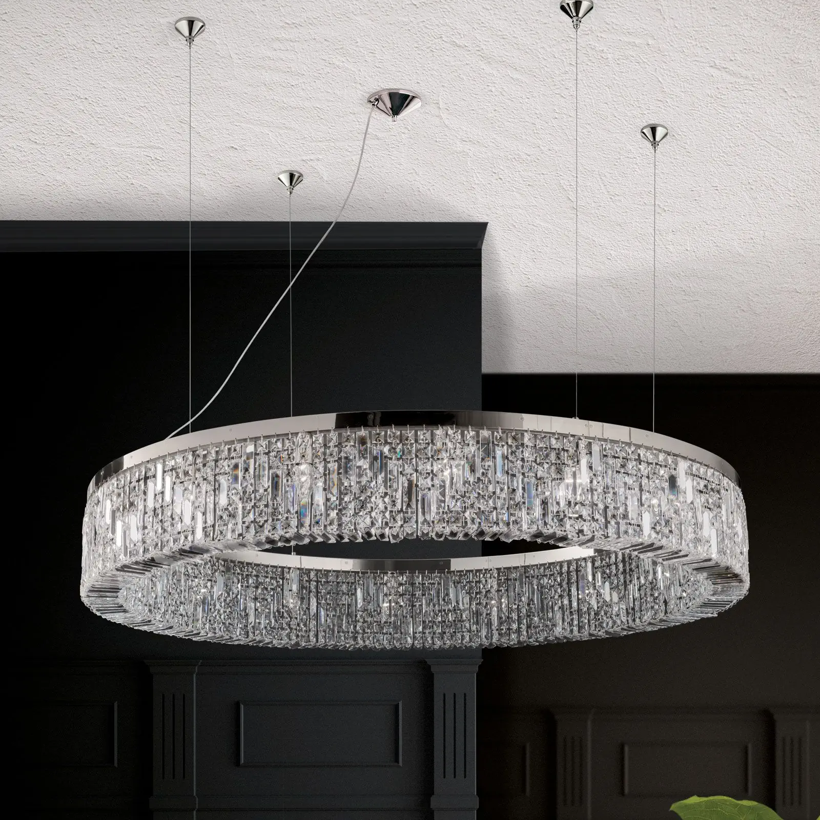 Luster RING, 16 izvora svetla, hrom - 4