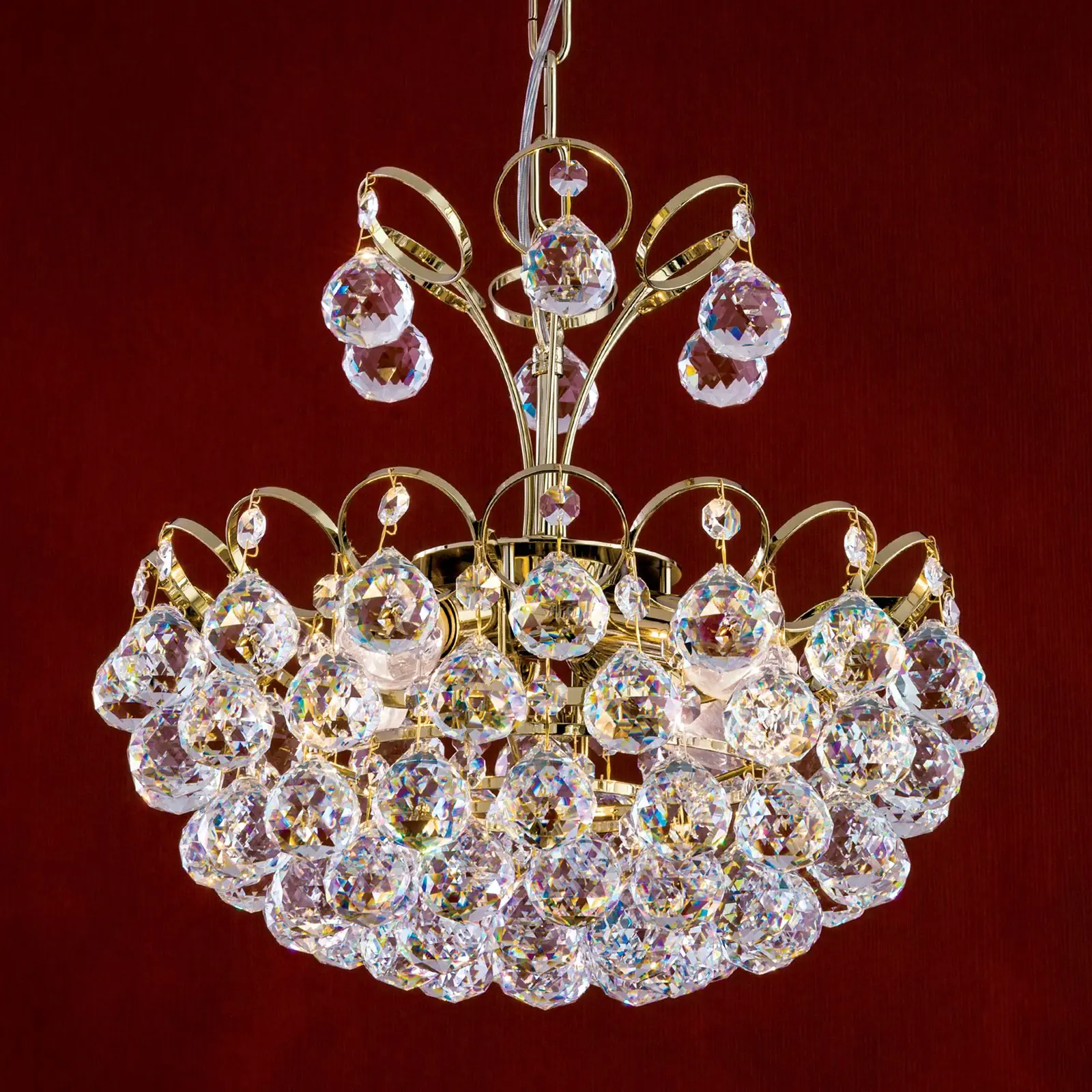 Luster KRISTALL KLASSISCH, 4 izvora svetla, zlatni - 1