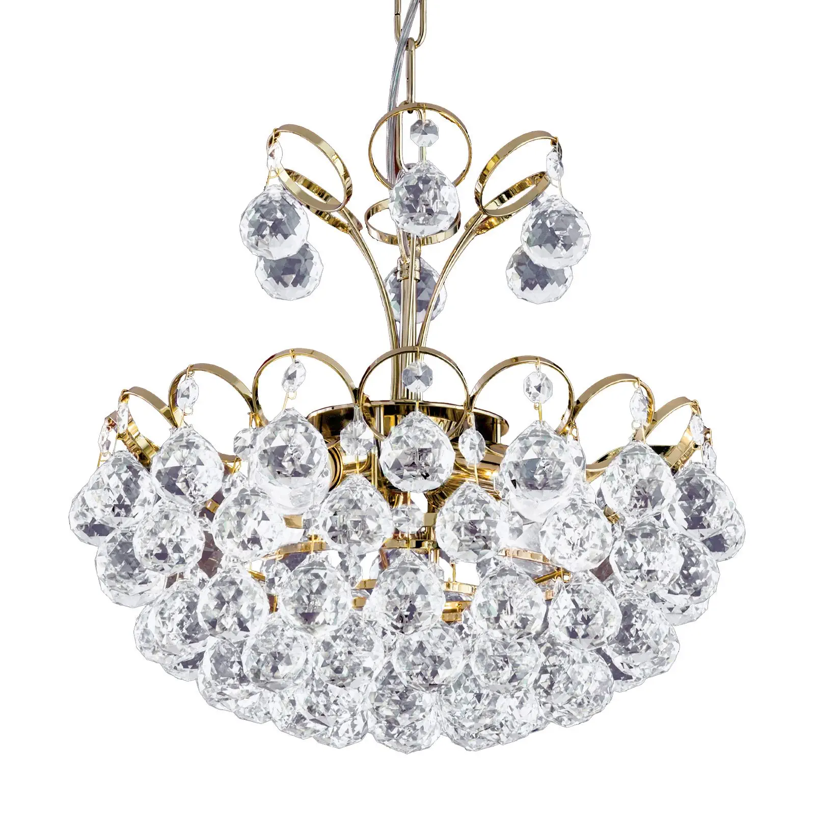 Luster KRISTALL KLASSISCH, 4 izvora svetla, zlatni - 4