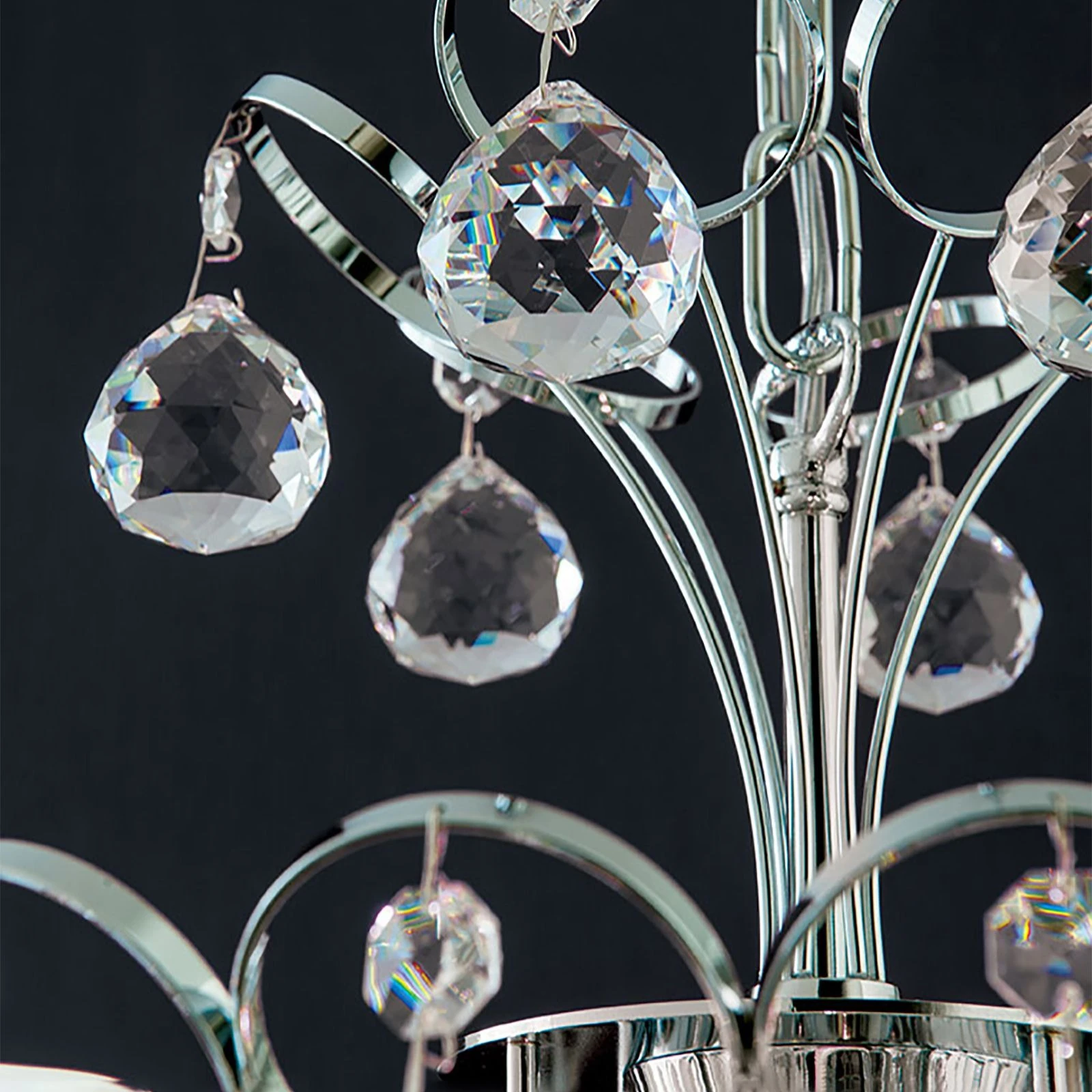Luster KRISTALL KLASSISCH, 4 izvora svetla, hrom, sa kristalnim kuglama - 7