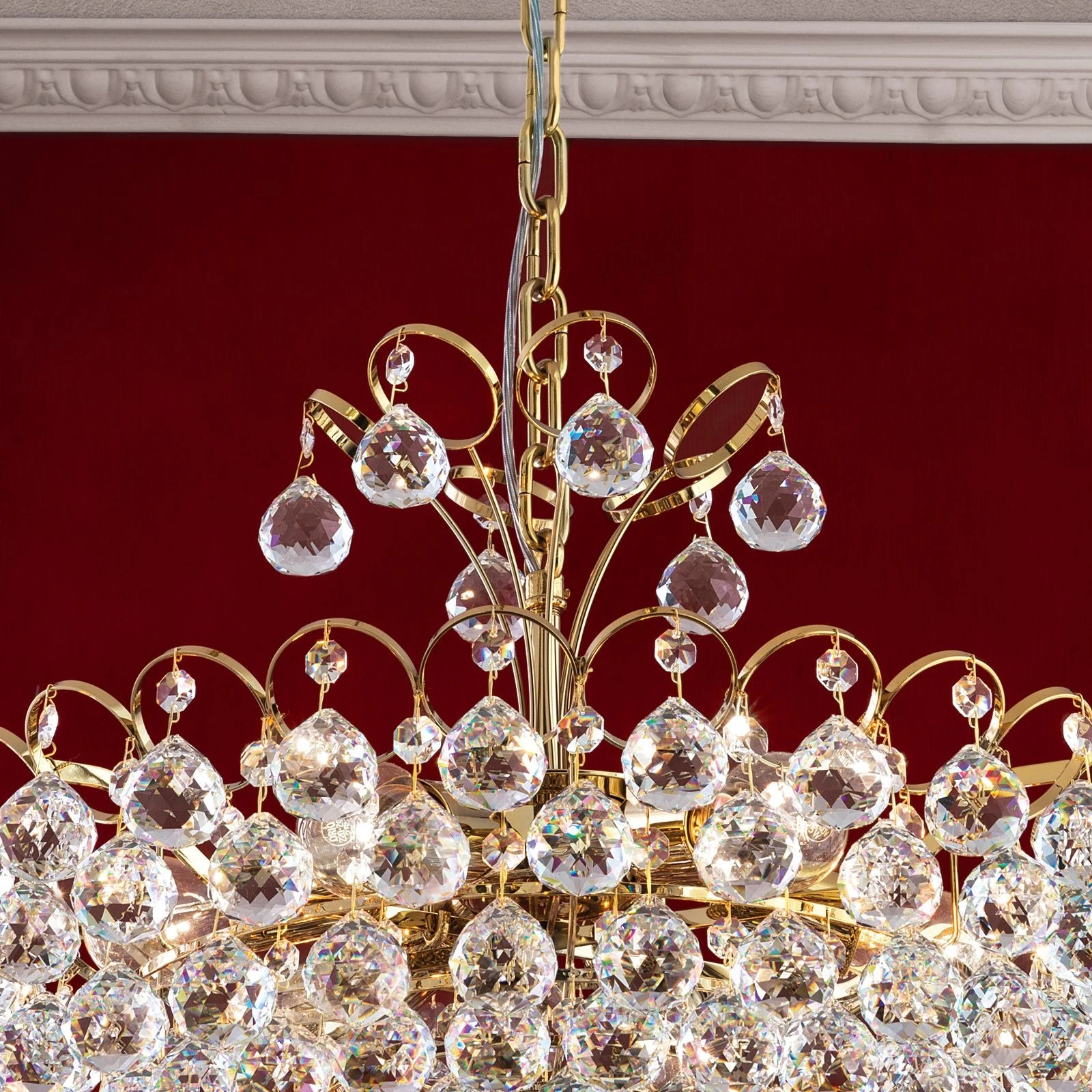 Luster KRISTALL KLASSISCH, 6 izvora svetla, 24-karatno pozlaćeno - 2