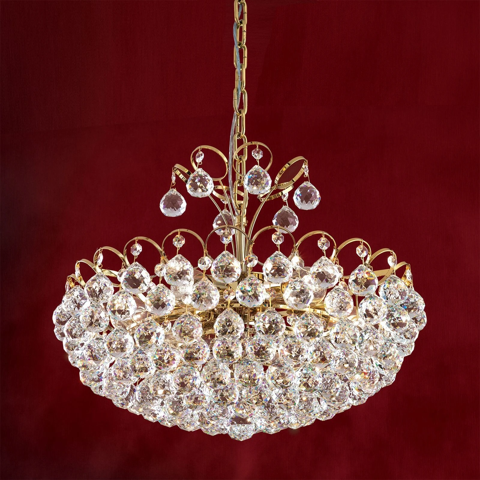 Luster KRISTALL KLASSISCH, 6 izvora svetla, 24-karatno pozlaćeno - 5