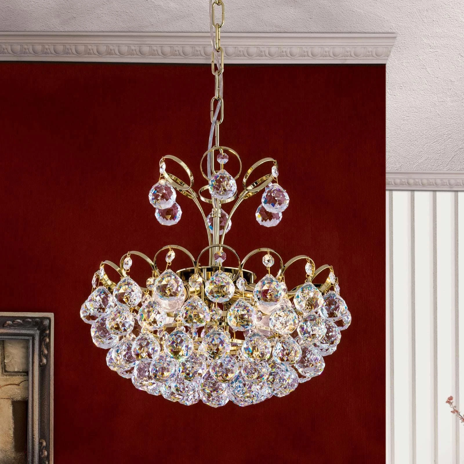 Luster KRISTALL KLASSISCH, 6 izvora svetla, 24-karatno pozlaćeno - 6