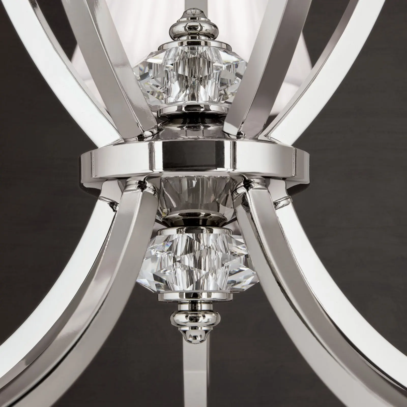 Luster AVALA, 12 izvora svetla, nikl, sa belim abažurima - 3