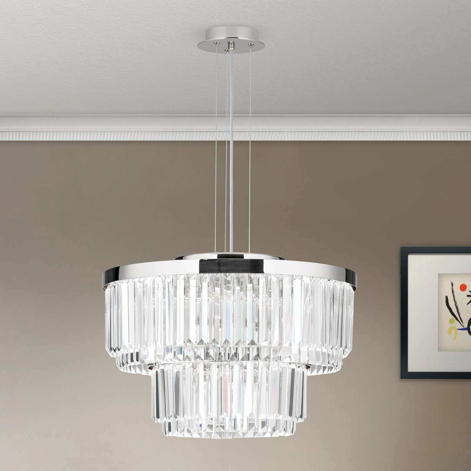 LED luster PRISM, hrom, LED 80 W / 6400 lm / 3000 K - 2