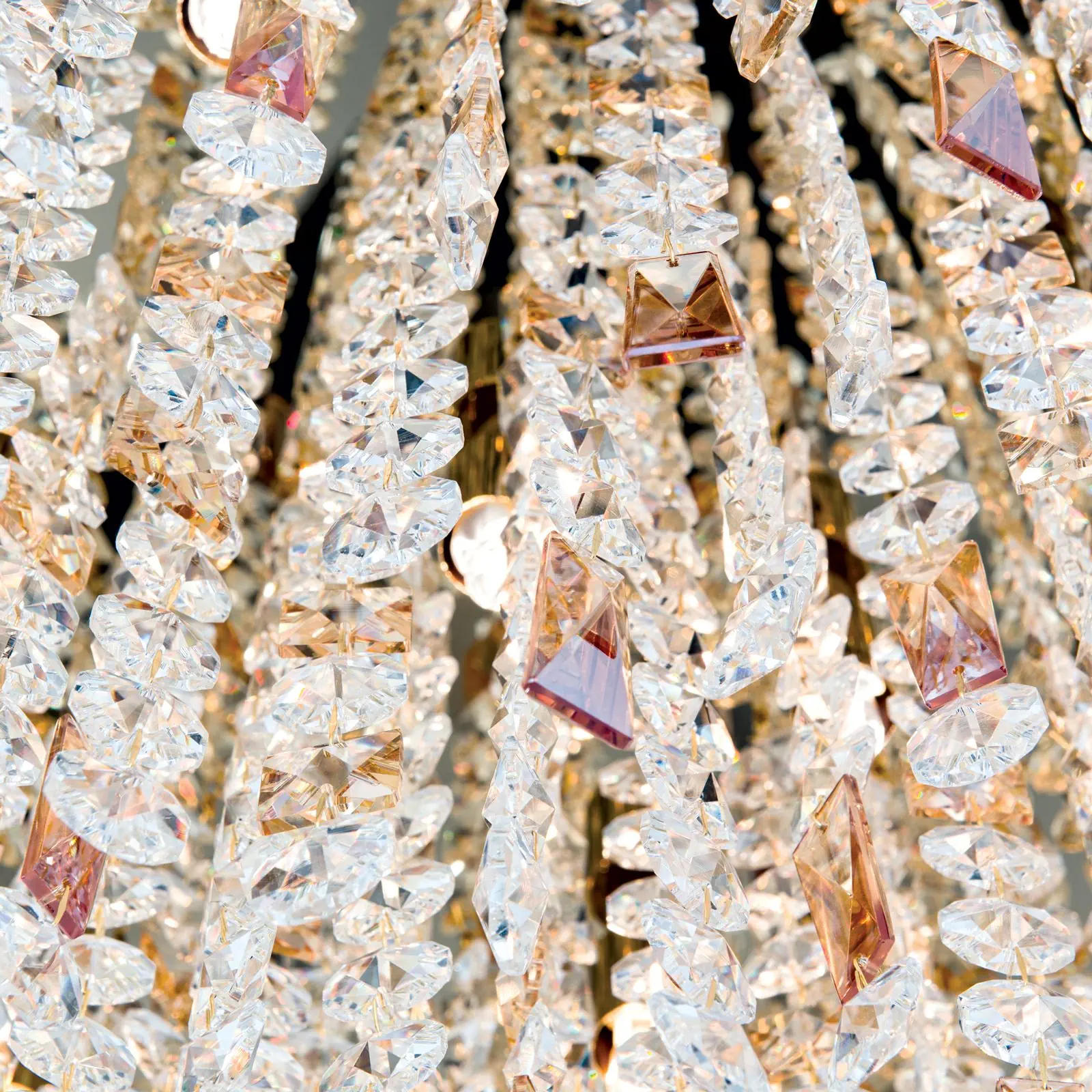 Kristalna plafonska lampa CRYSTALRIVER, 21 izvor svetla, zlato - 5