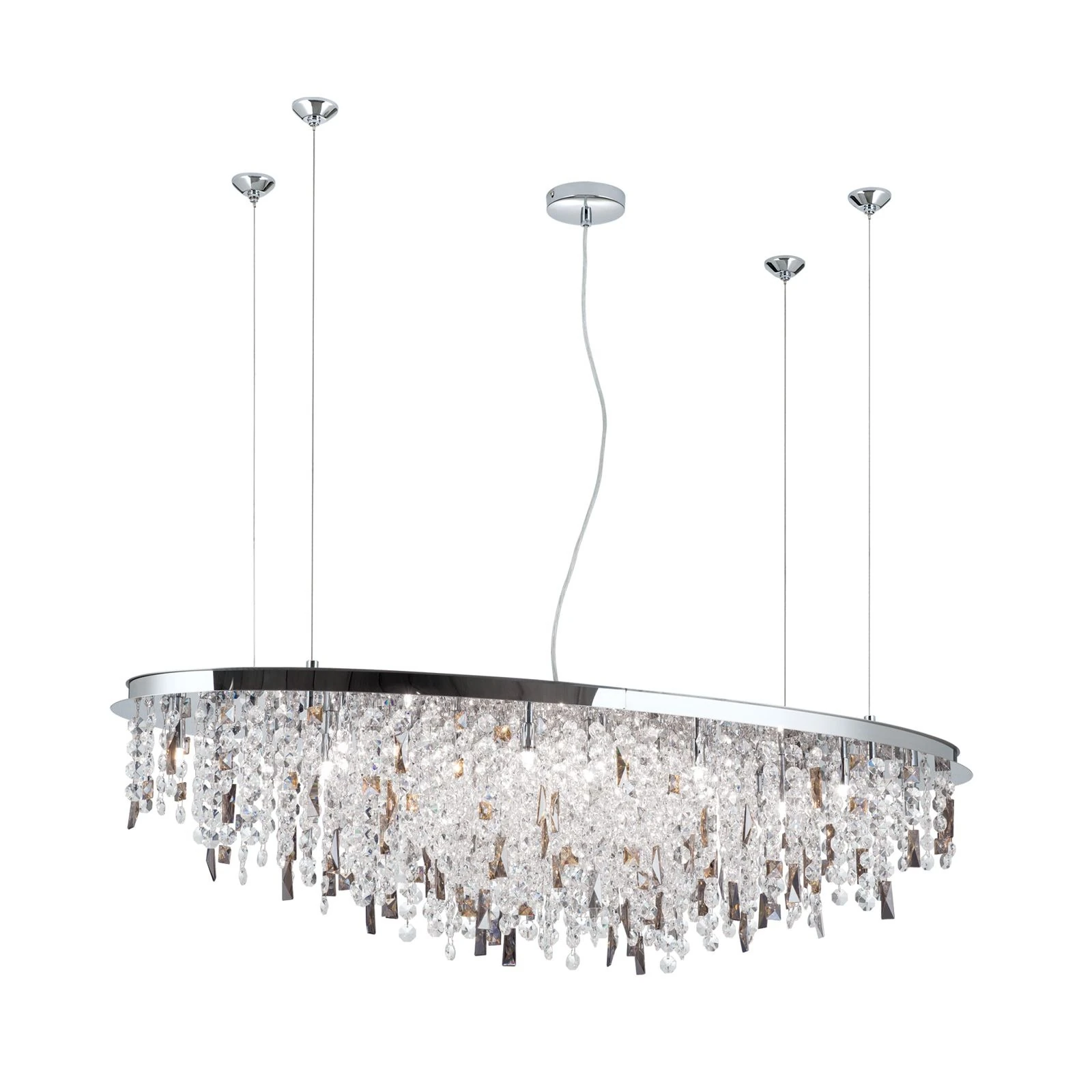 Kristalna plafonska lampa CRYSTALRIVER, 21 izvor svetla, hrom - 5