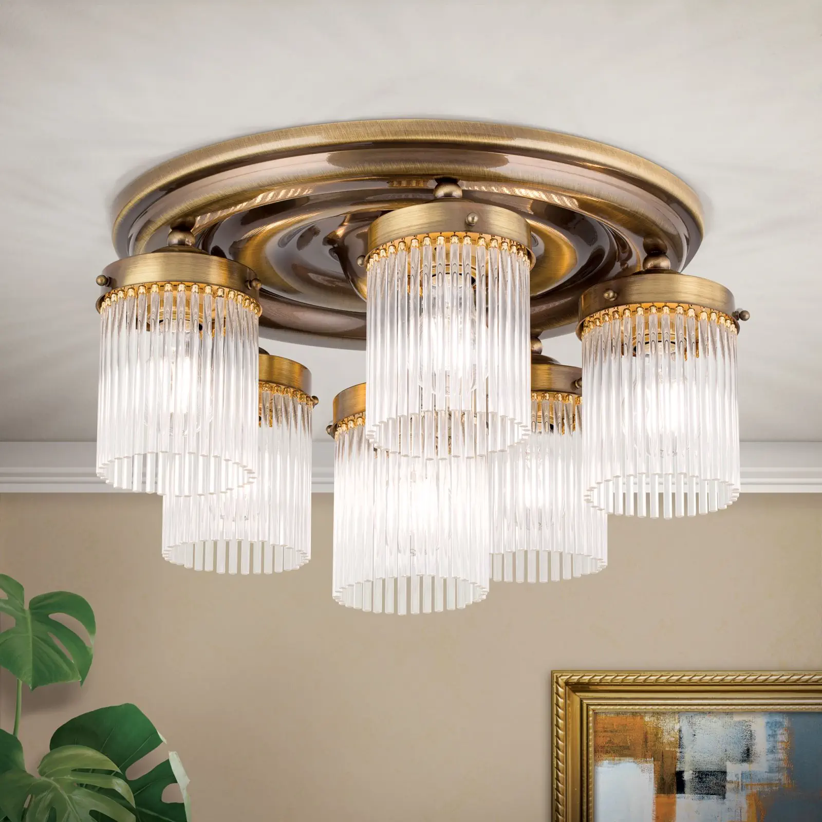 Plafonski luster STÄBCHENSERIE, sa 6 izvora svetla, patina - 1