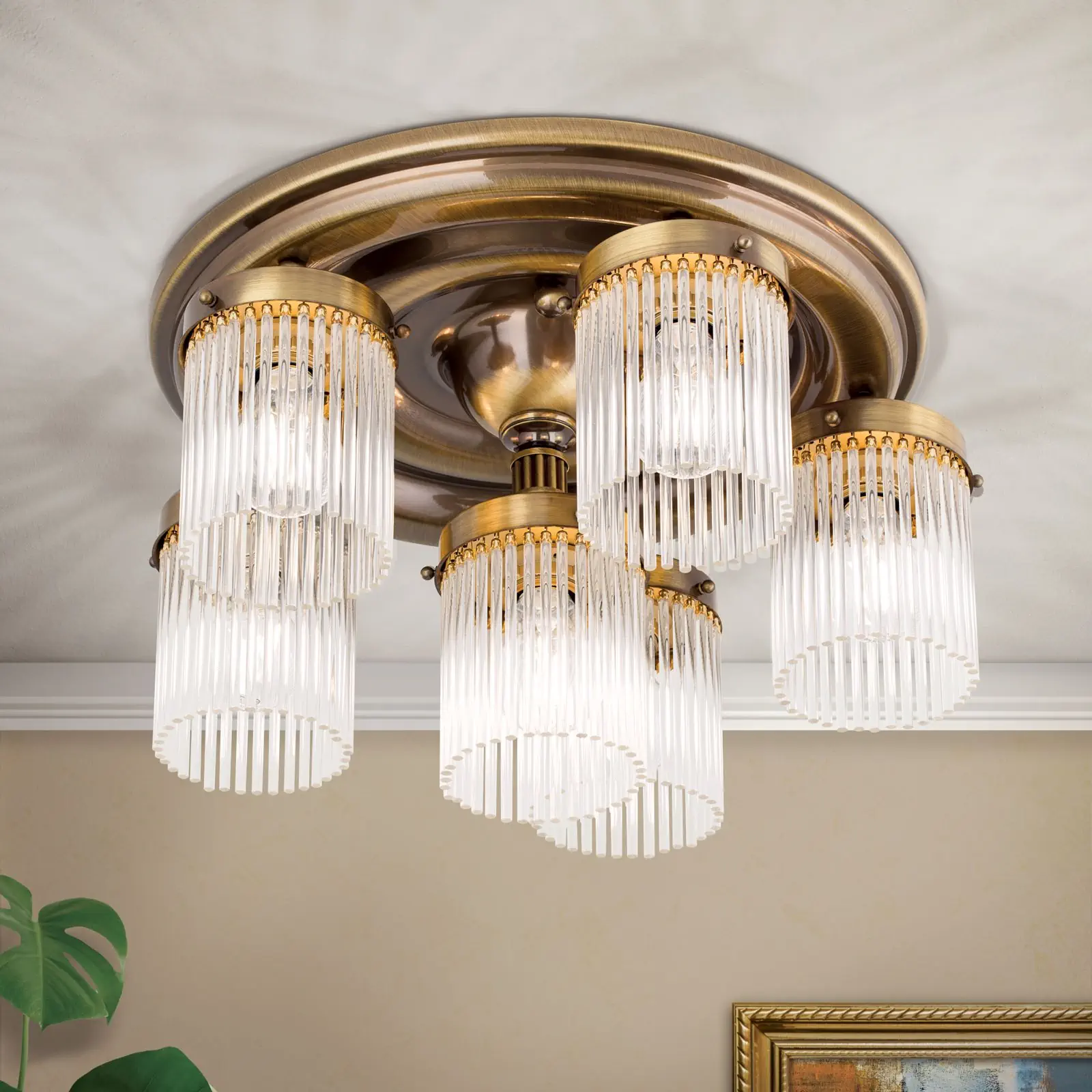 Plafonski luster STÄBCHENSERIE, sa 6 izvora svetla, patina - 2