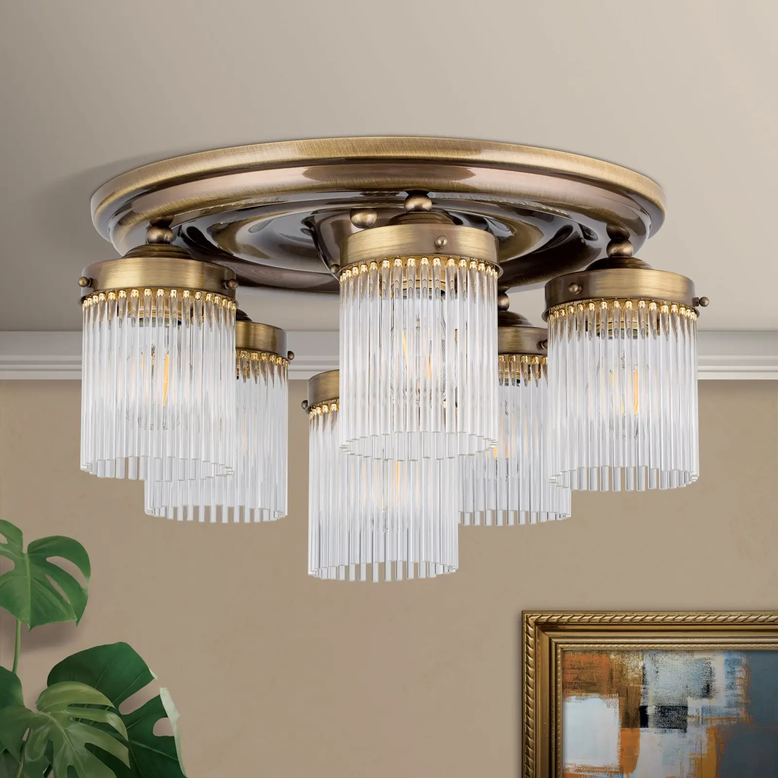 Plafonski luster STÄBCHENSERIE, sa 6 izvora svetla, patina - 3