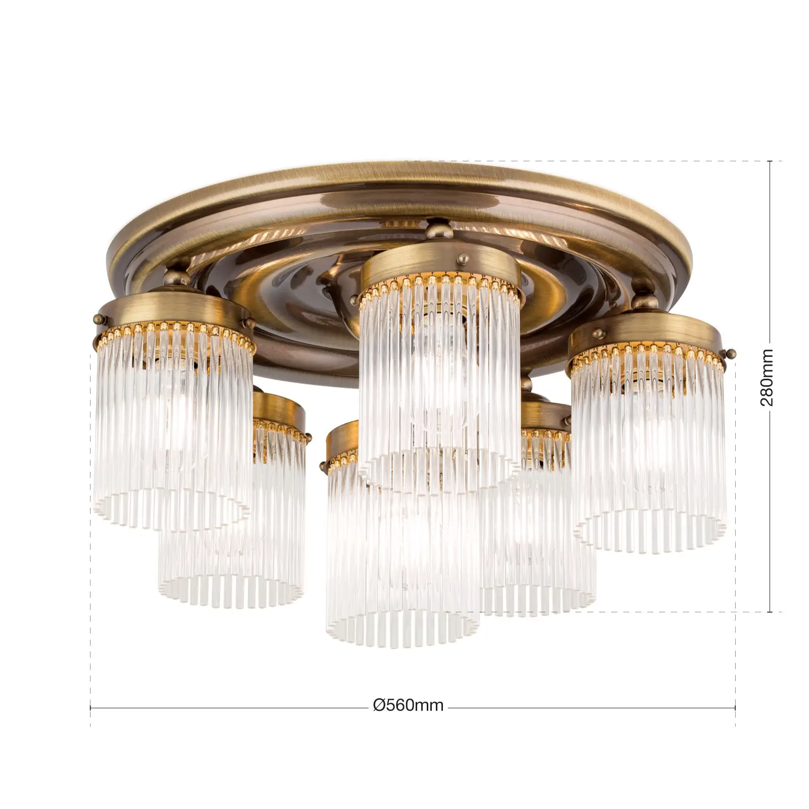 Plafonski luster STÄBCHENSERIE, sa 6 izvora svetla, patina - 7