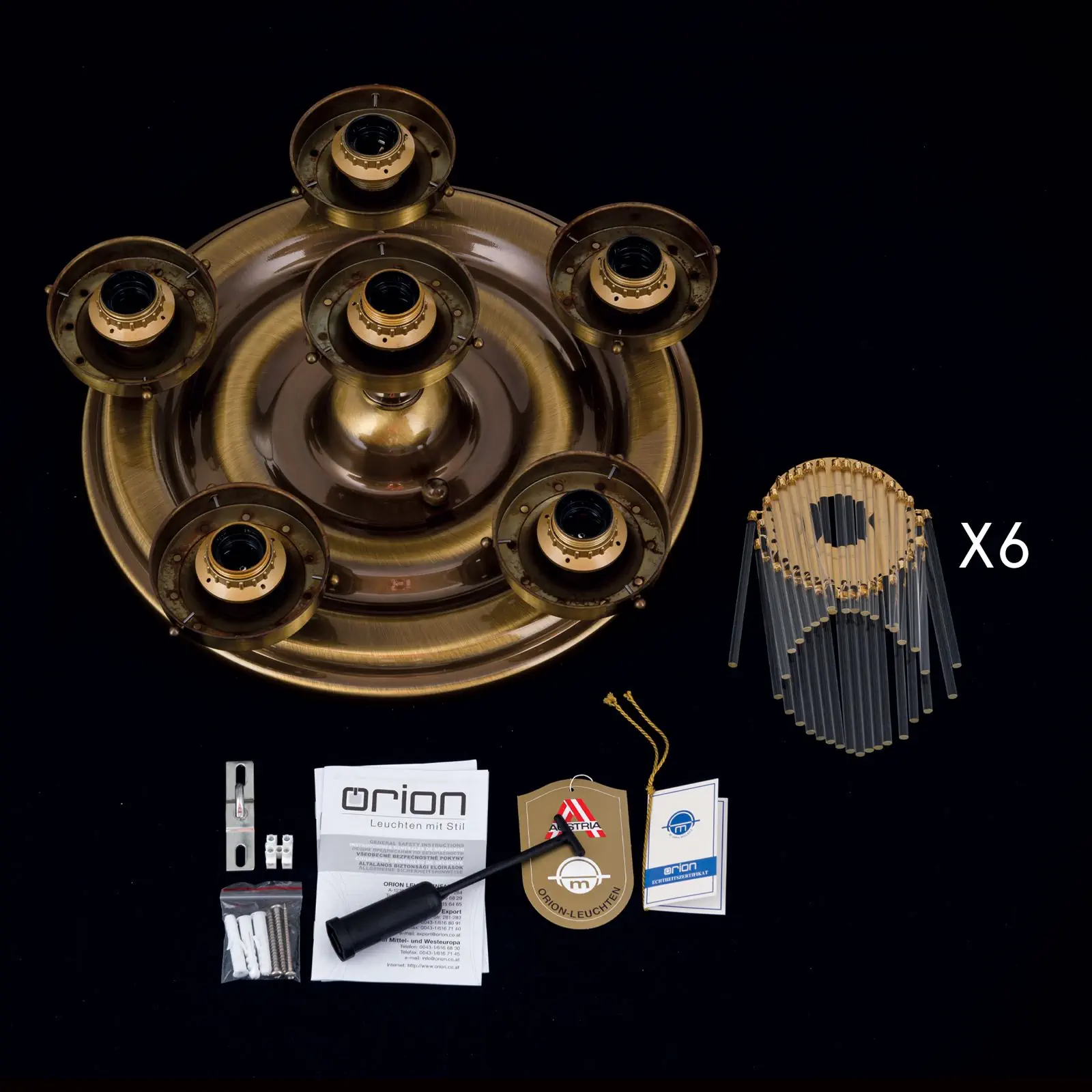 Plafonski luster STÄBCHENSERIE, sa 6 izvora svetla, patina - 8