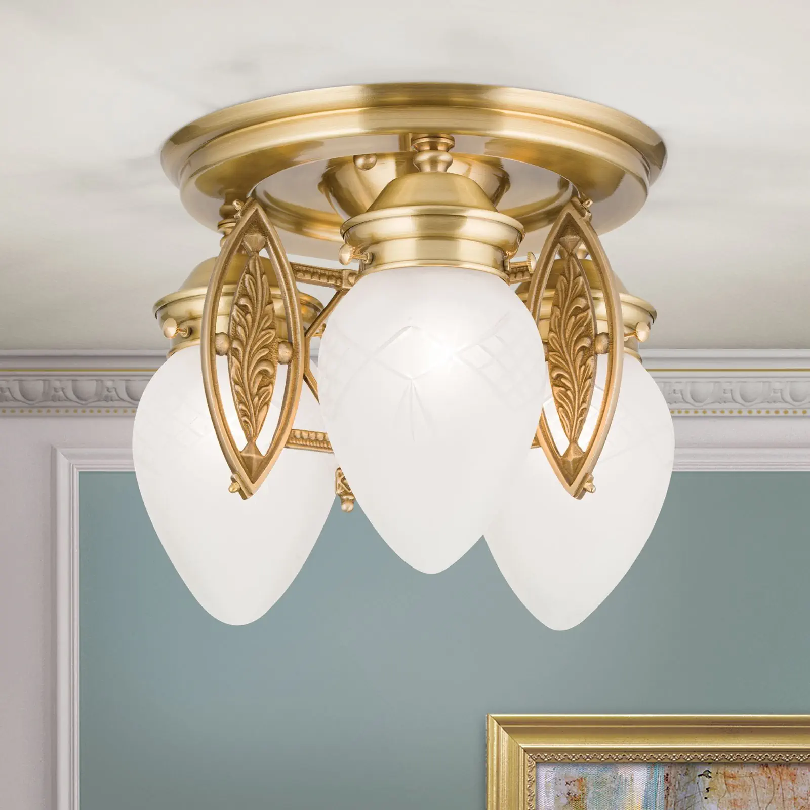 Plafonski luster BUDAPEST, sa 3 izvora svetla, bronza - 1