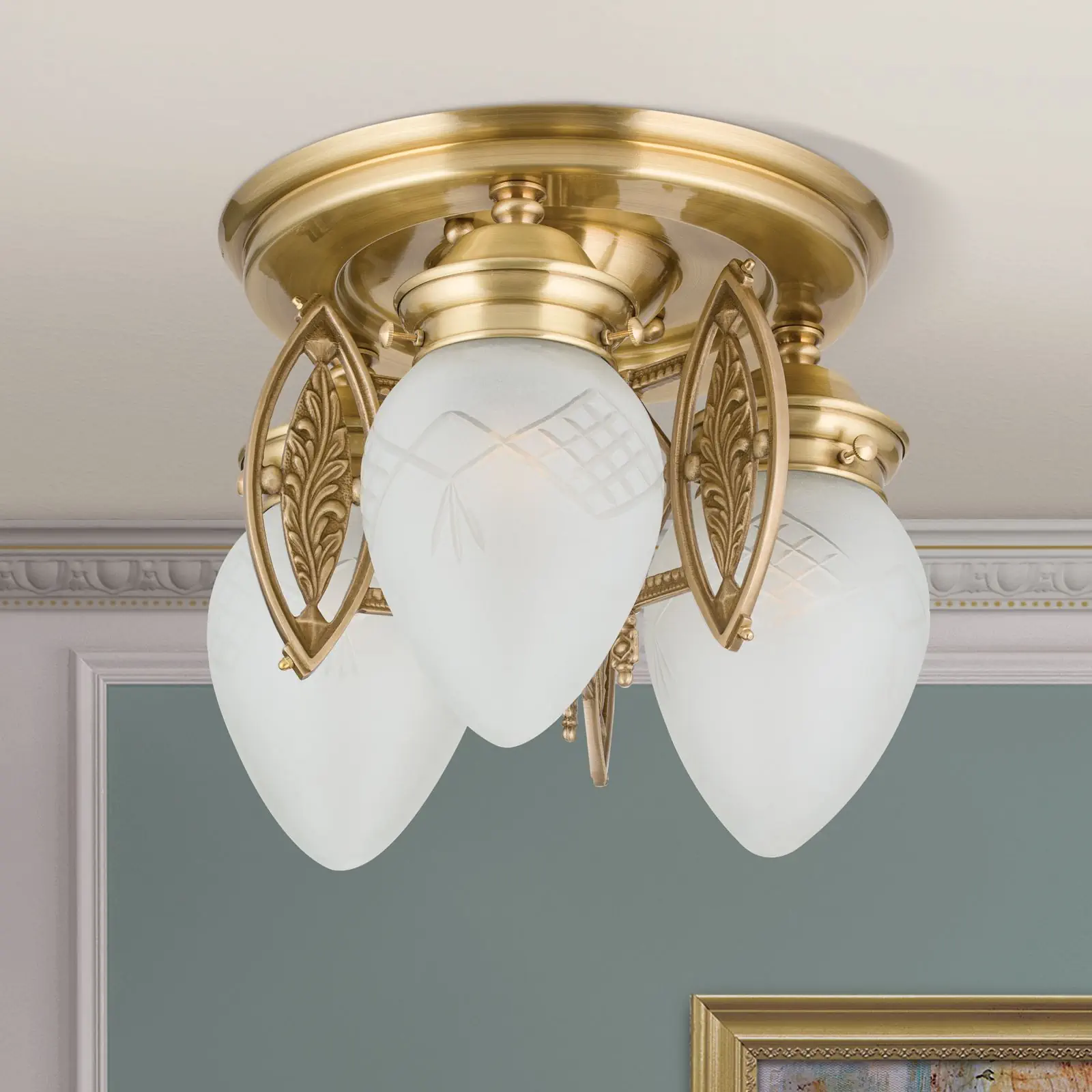 Plafonski luster BUDAPEST, sa 3 izvora svetla, bronza - 3