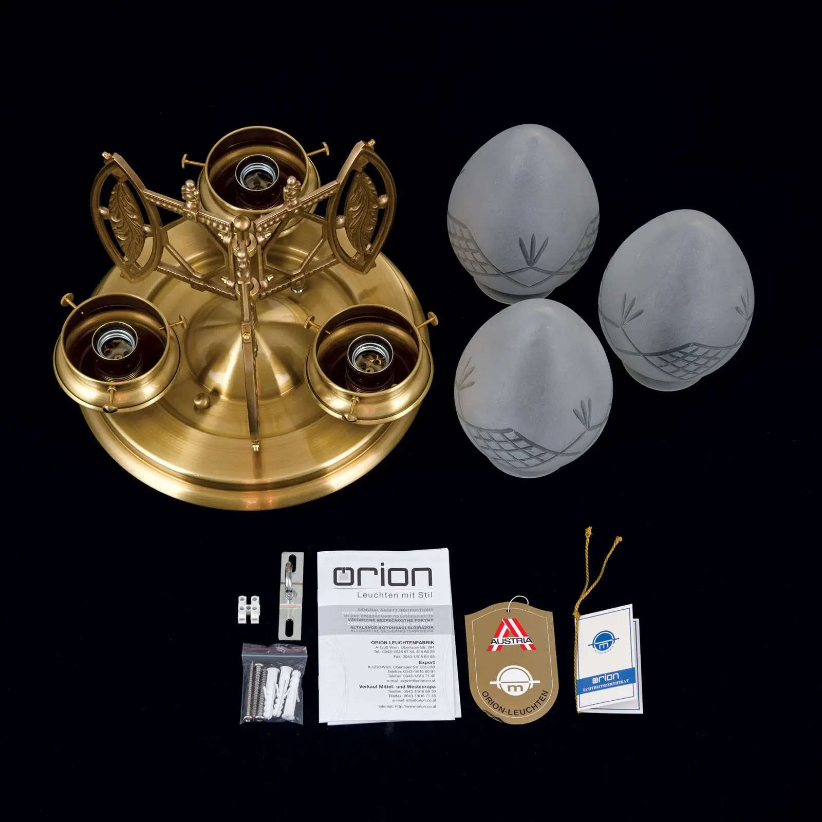 Plafonski luster BUDAPEST, sa 3 izvora svetla, bronza - 8