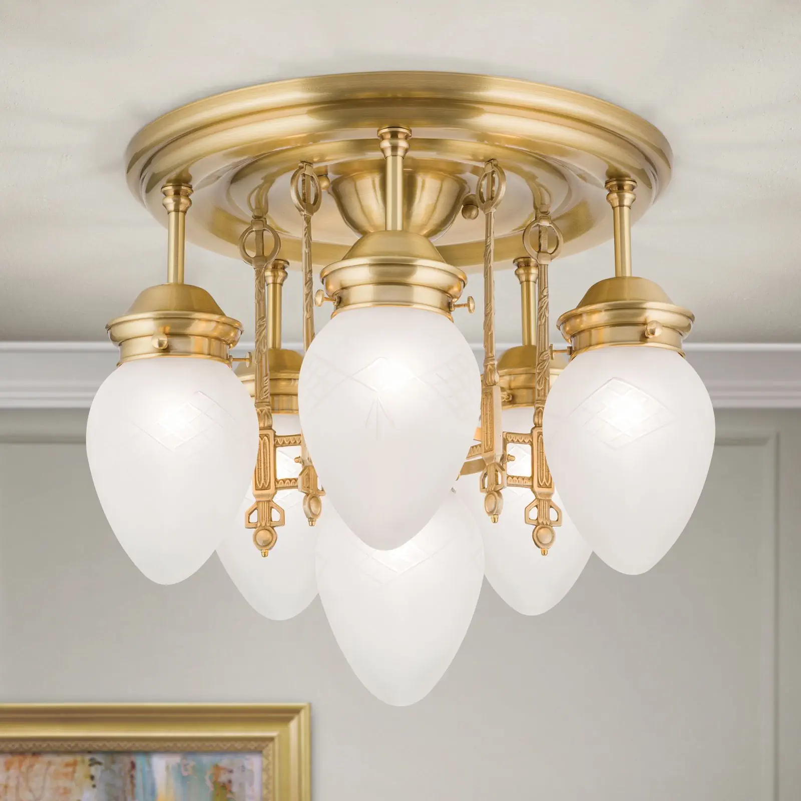 Plafonski luster BUDAPEST, sa 6 izvora svetla, bronza - 1