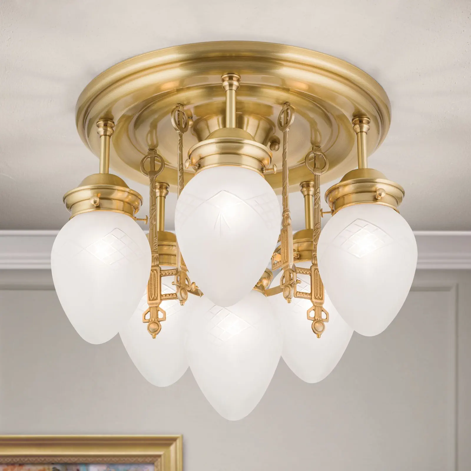 Plafonski luster BUDAPEST, sa 6 izvora svetla, bronza - 2