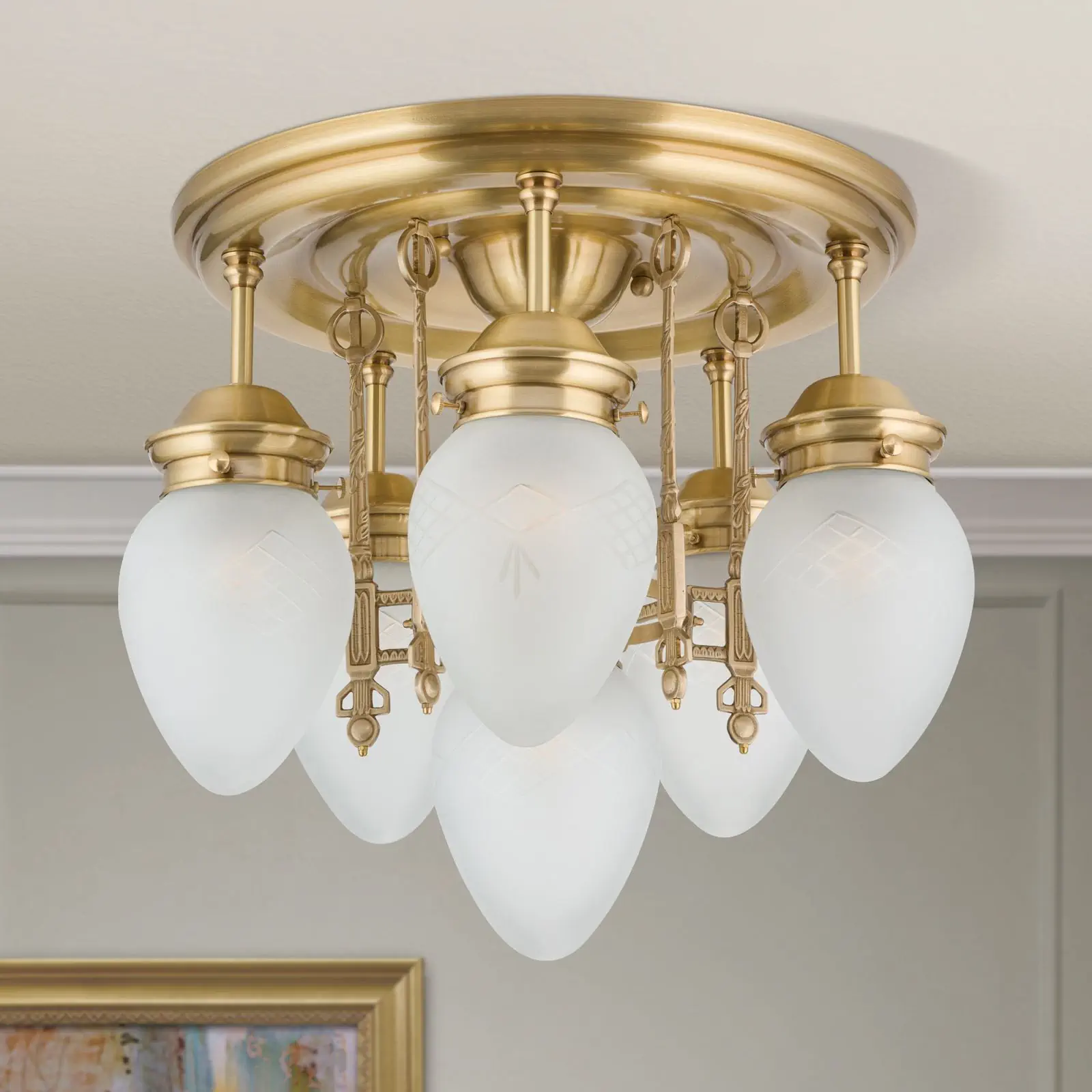 Plafonski luster BUDAPEST, sa 6 izvora svetla, bronza - 3