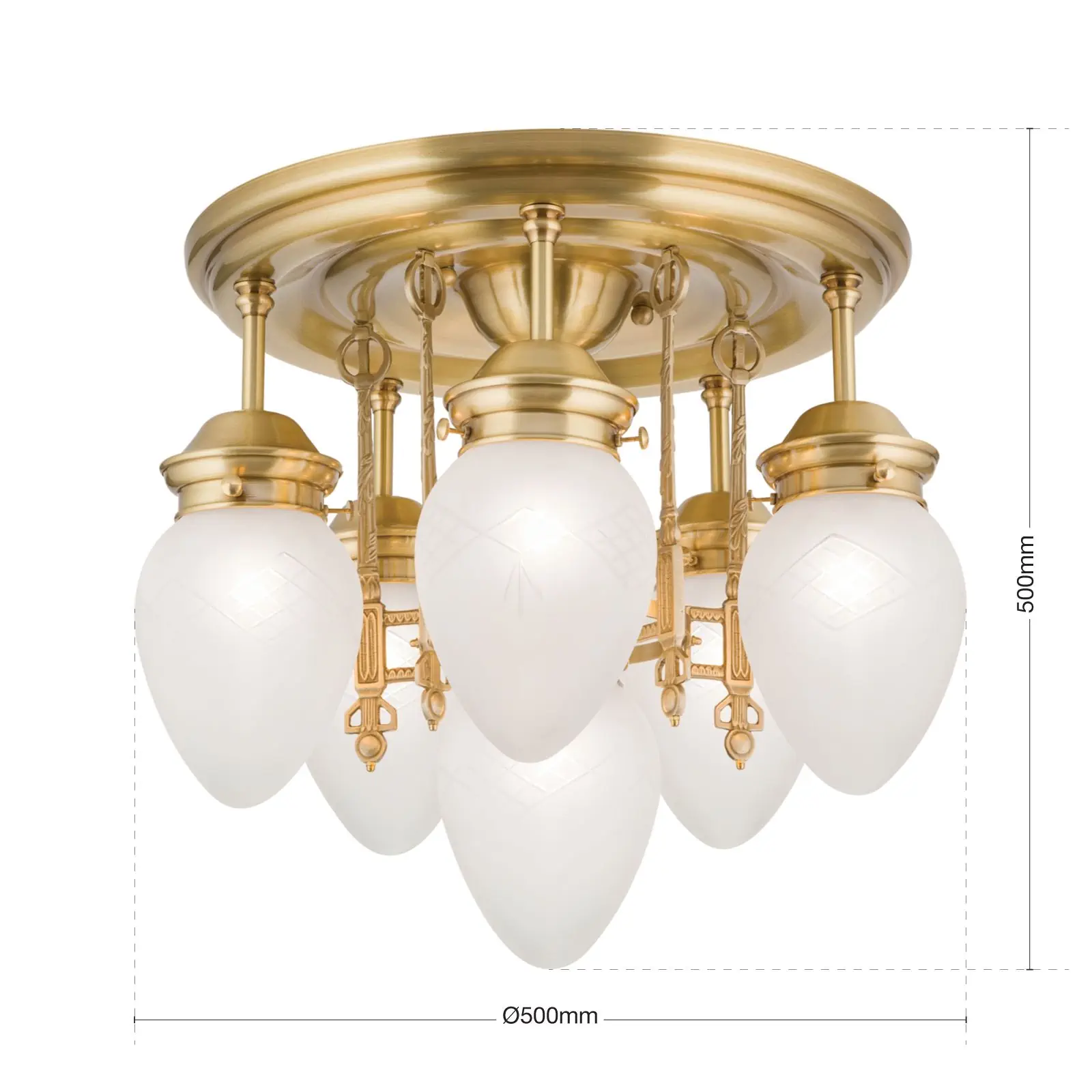 Plafonski luster BUDAPEST, sa 6 izvora svetla, bronza - 7