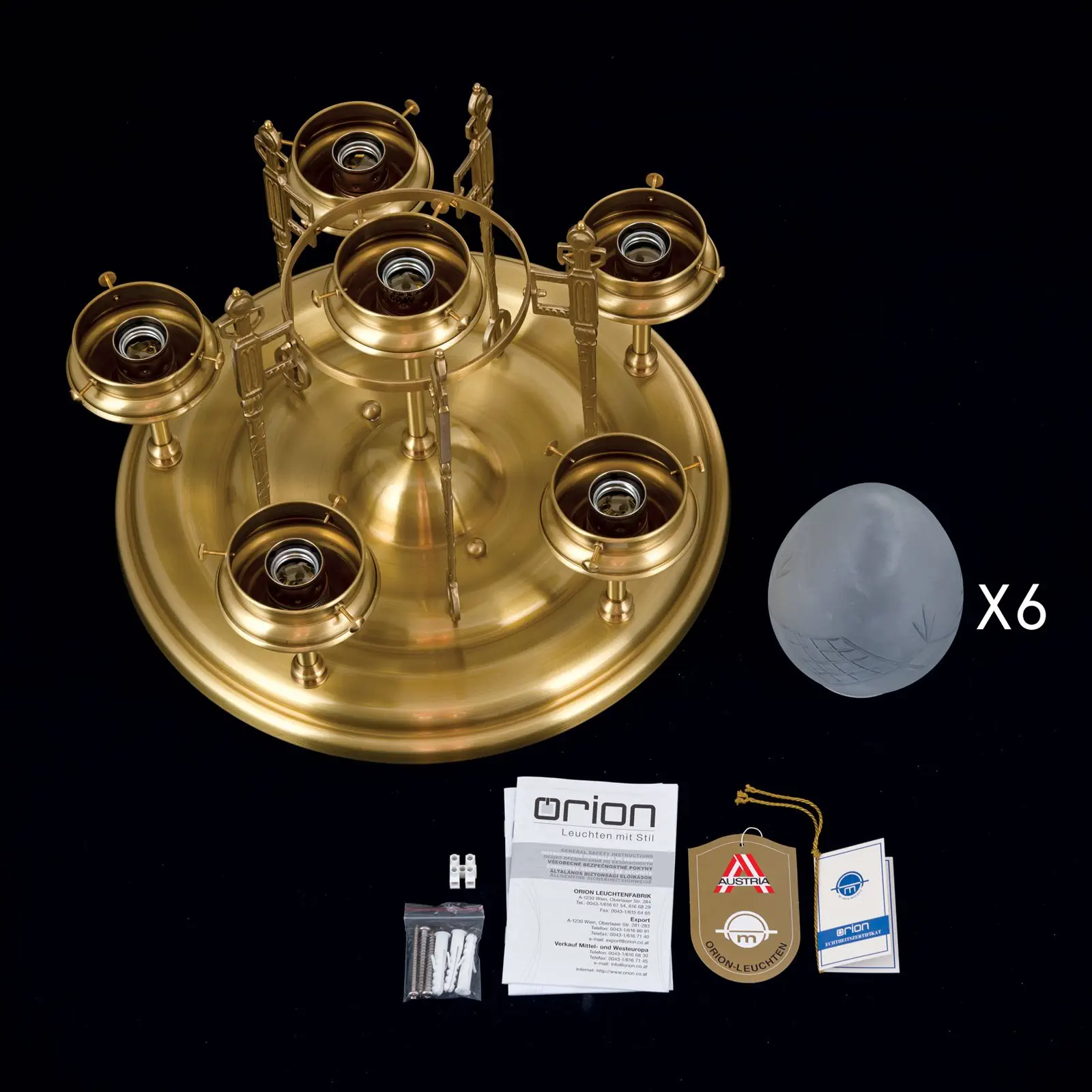 Plafonski luster BUDAPEST, sa 6 izvora svetla, bronza - 8