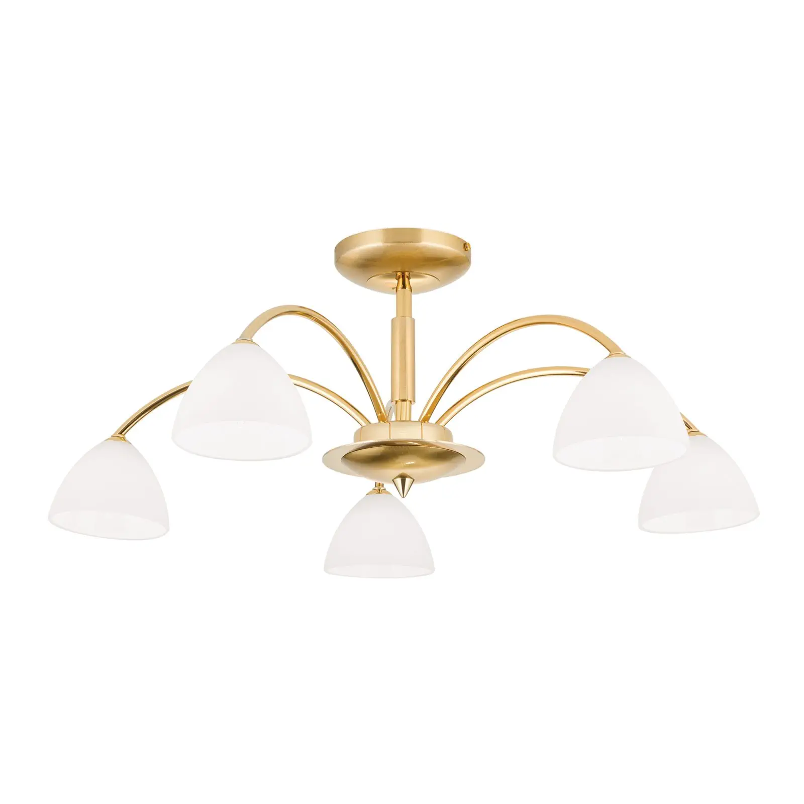 Plafonski luster OPALDESIGN, sa 5 izvora svetla, zlatni, sa opalnim staklom - 4