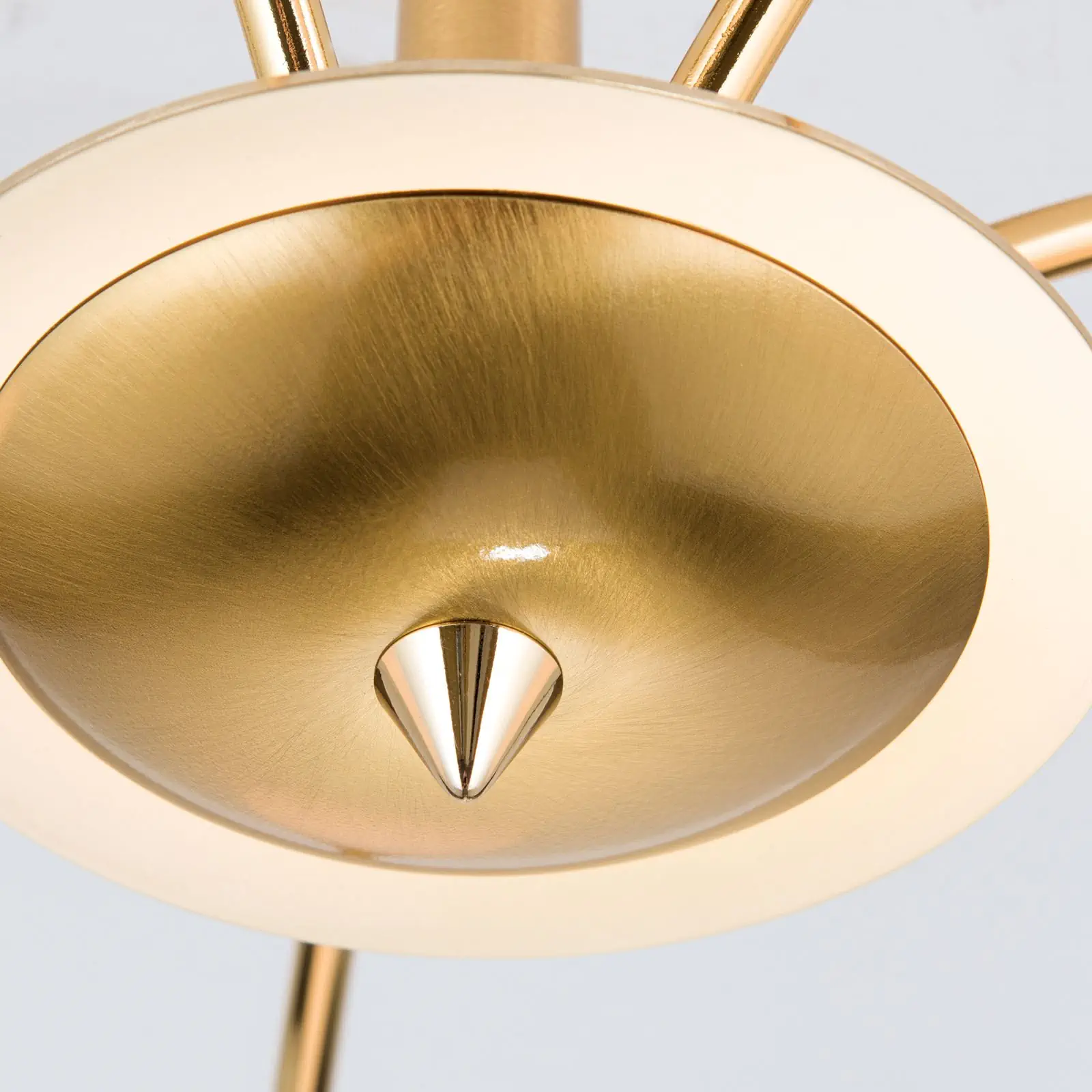 Plafonski luster OPALDESIGN, sa 5 izvora svetla, zlatni, sa opalnim staklom - 5