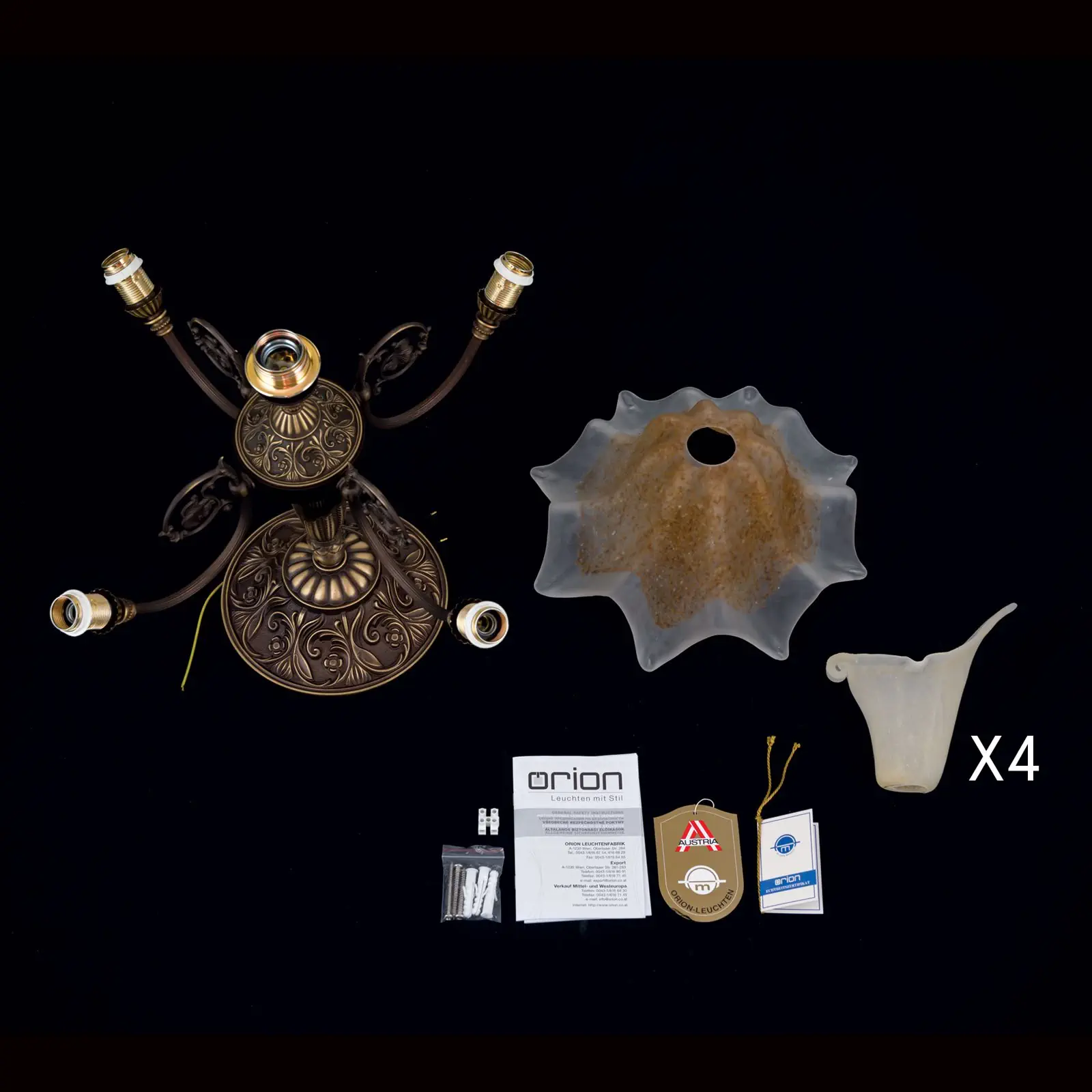 Plafonski luster TOSCA, sa 5 izvora svetla, antička patina - 8