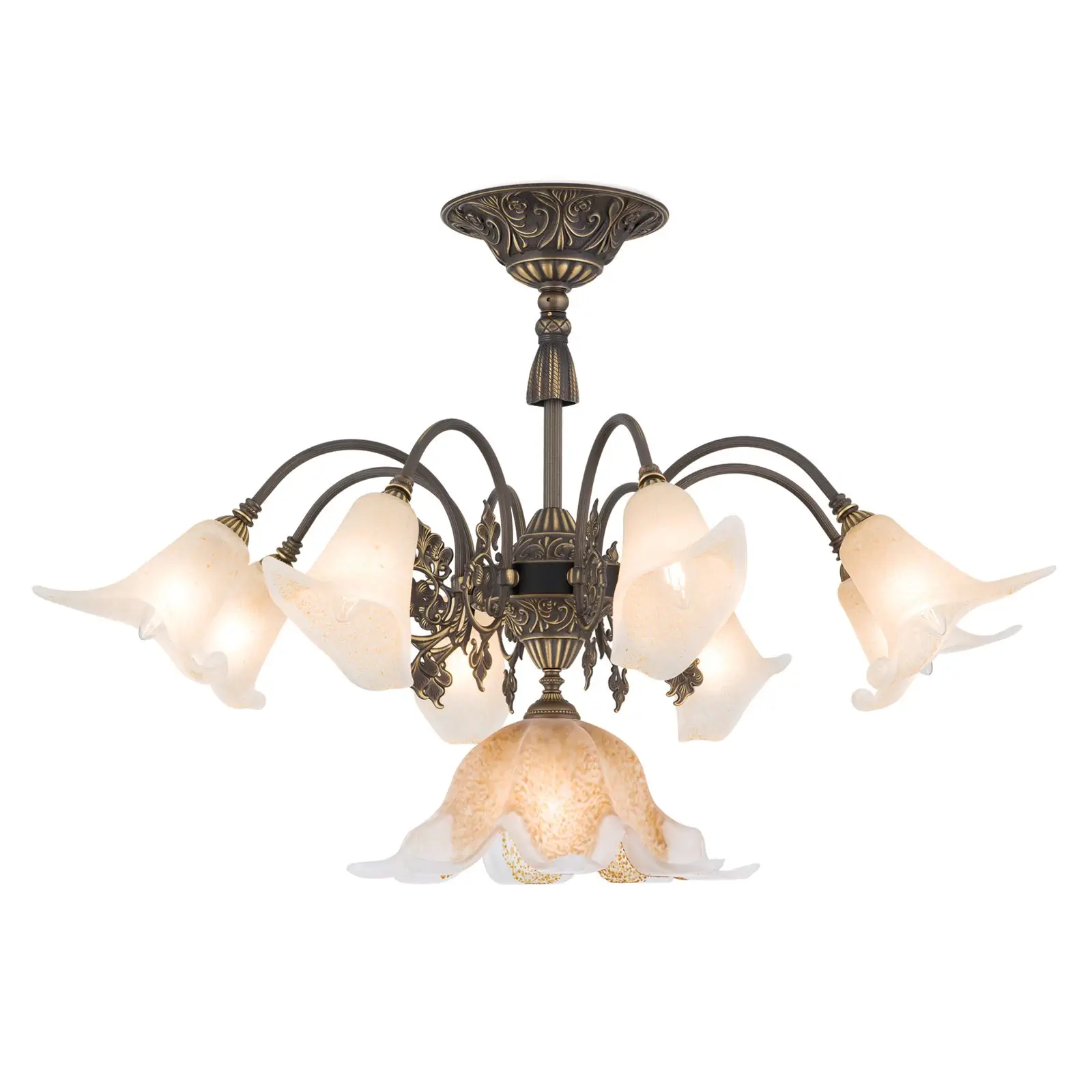 Plafonski luster TOSCA, sa 9 izvora svetla, stara patina - 4