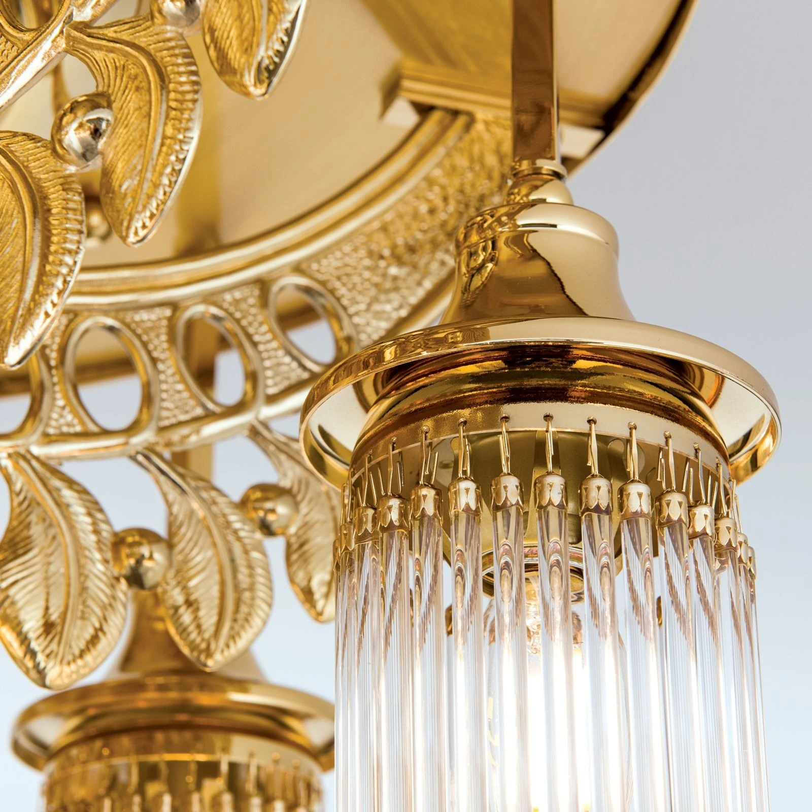 Plafonski luster ADELE, 7 izvora svetla, 24-karatno pozlaćen, kristalni stakleni štapići - 5