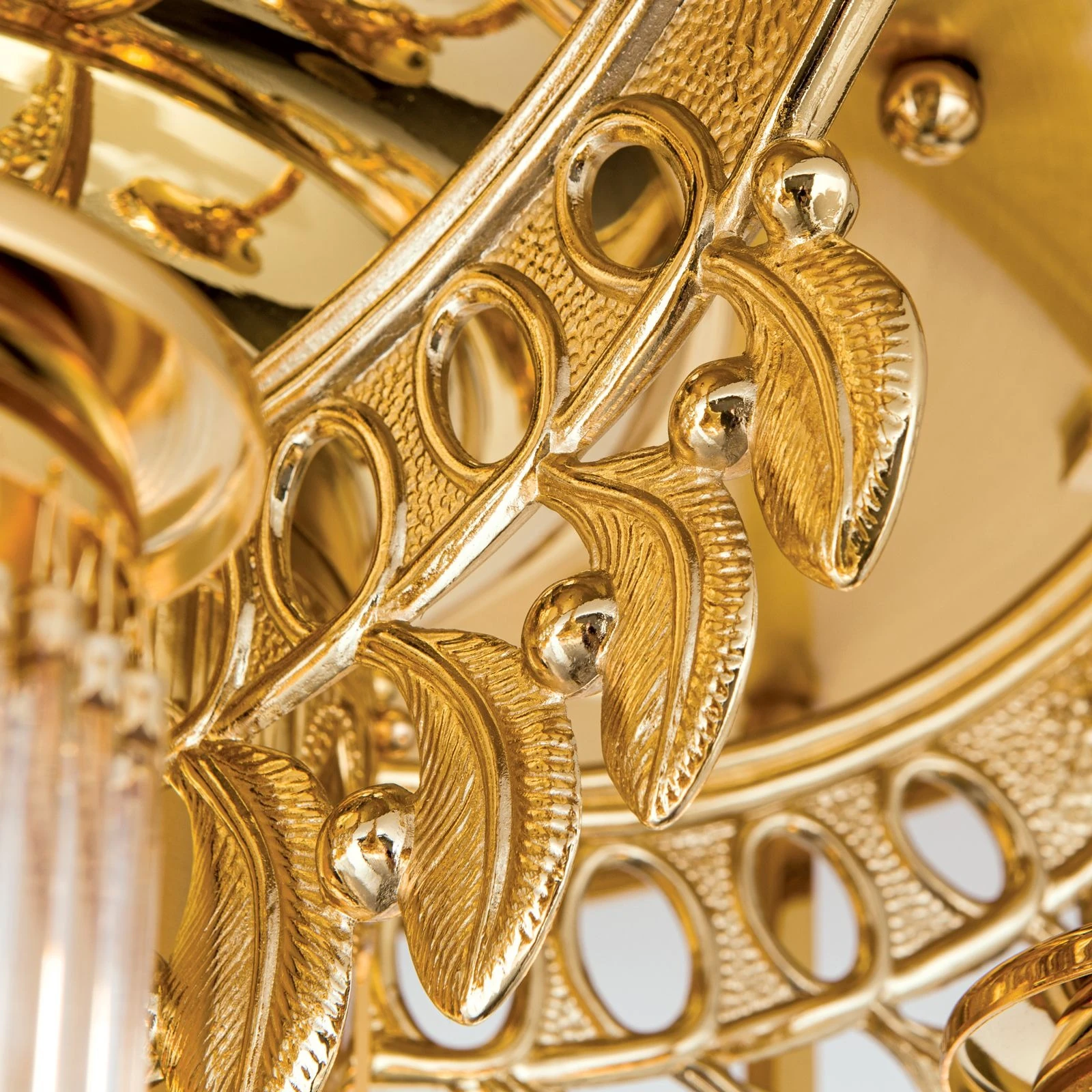 Plafonski luster ADELE, 7 izvora svetla, 24-karatno pozlaćen, kristalni stakleni štapići - 6