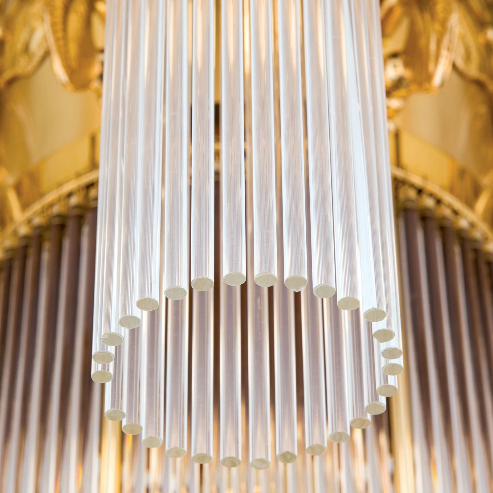 Plafonski luster ADELE, 8 izvora svetla, 24-karatno pozlaćen, kristalni stakleni štapići - 5