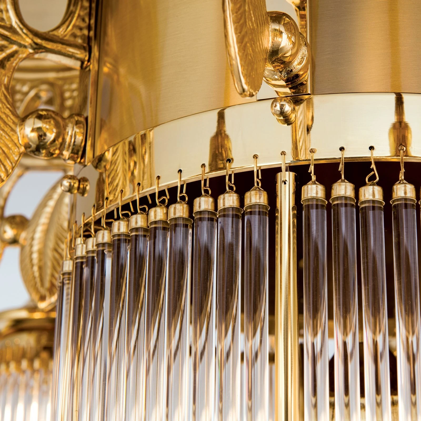 Plafonski luster ADELE, 8 izvora svetla, 24-karatno pozlaćen, kristalni stakleni štapići - 6