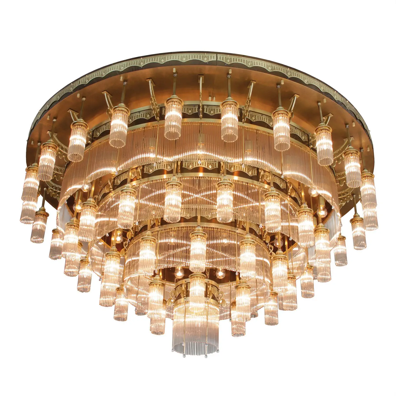 Plafonski luster ADELE, sa 61 izvorom svetla, antik mesing, sa staklenim šipkama - 3