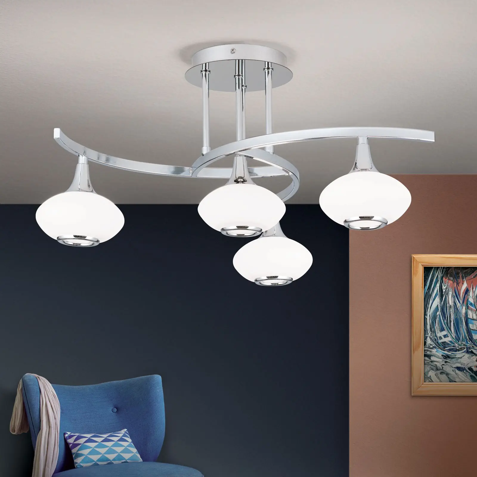 Plafonska lampa LIA, hrom, sa 4 izvora svetla - 2