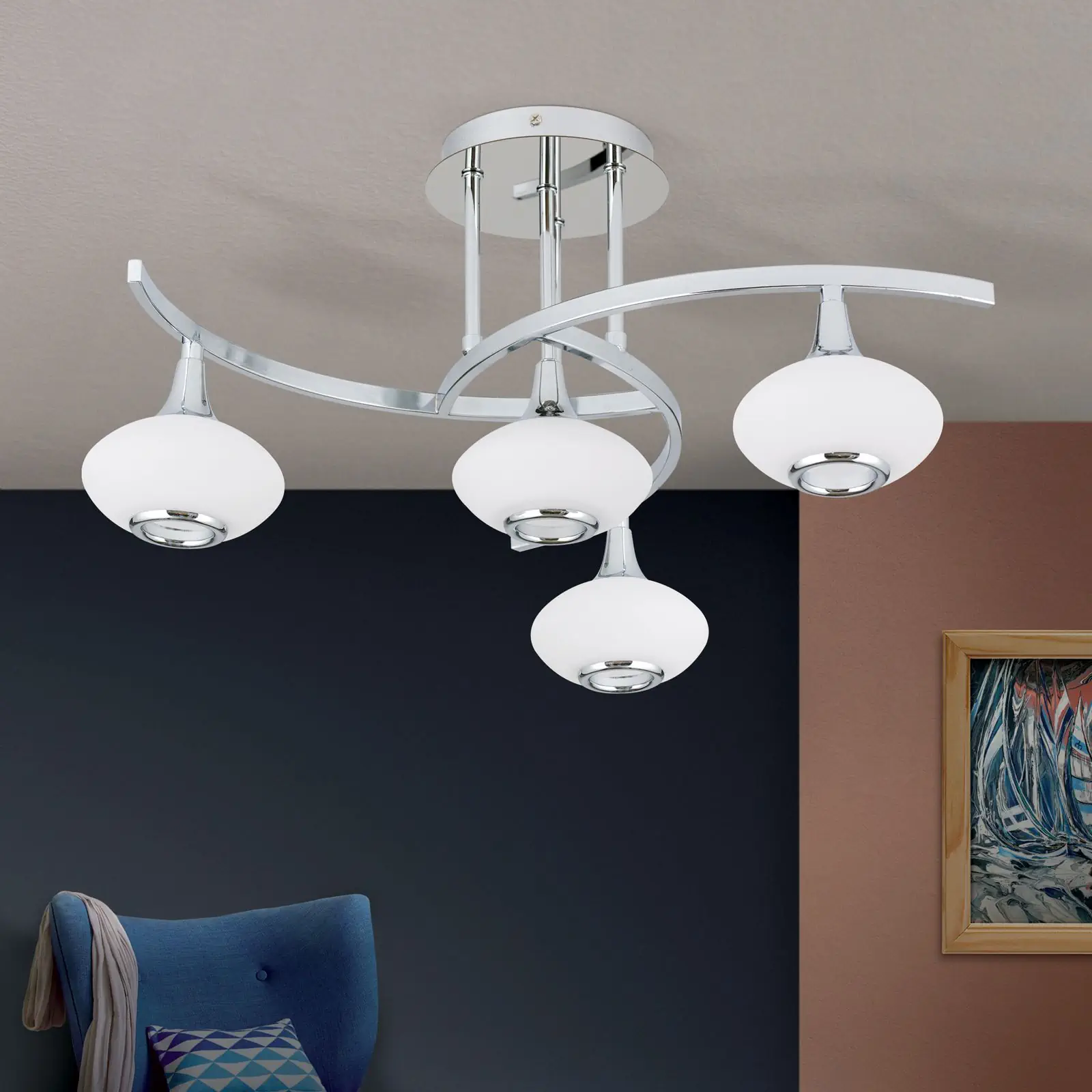 Plafonska lampa LIA, hrom, sa 4 izvora svetla - 3