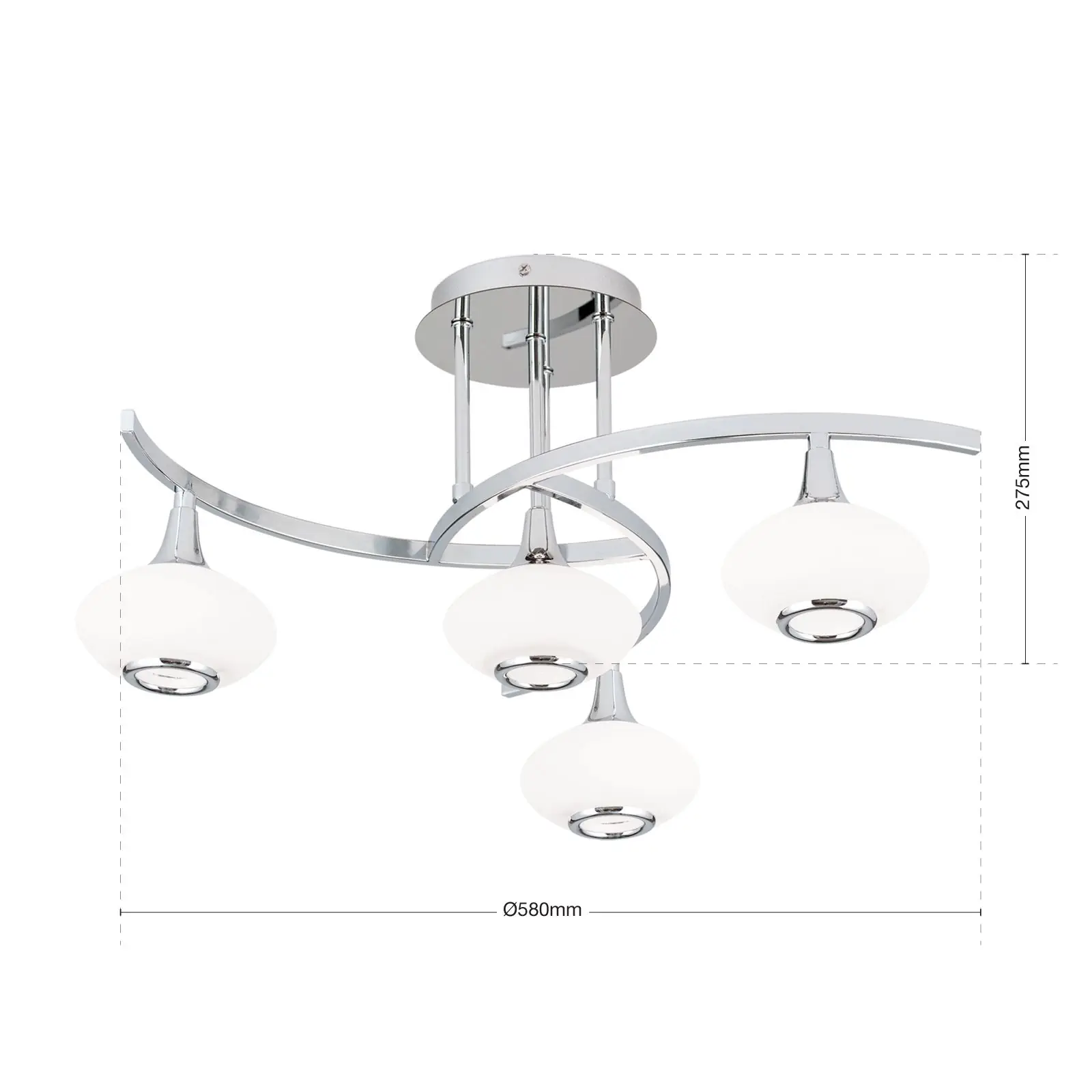 Plafonska lampa LIA, hrom, sa 4 izvora svetla - 7