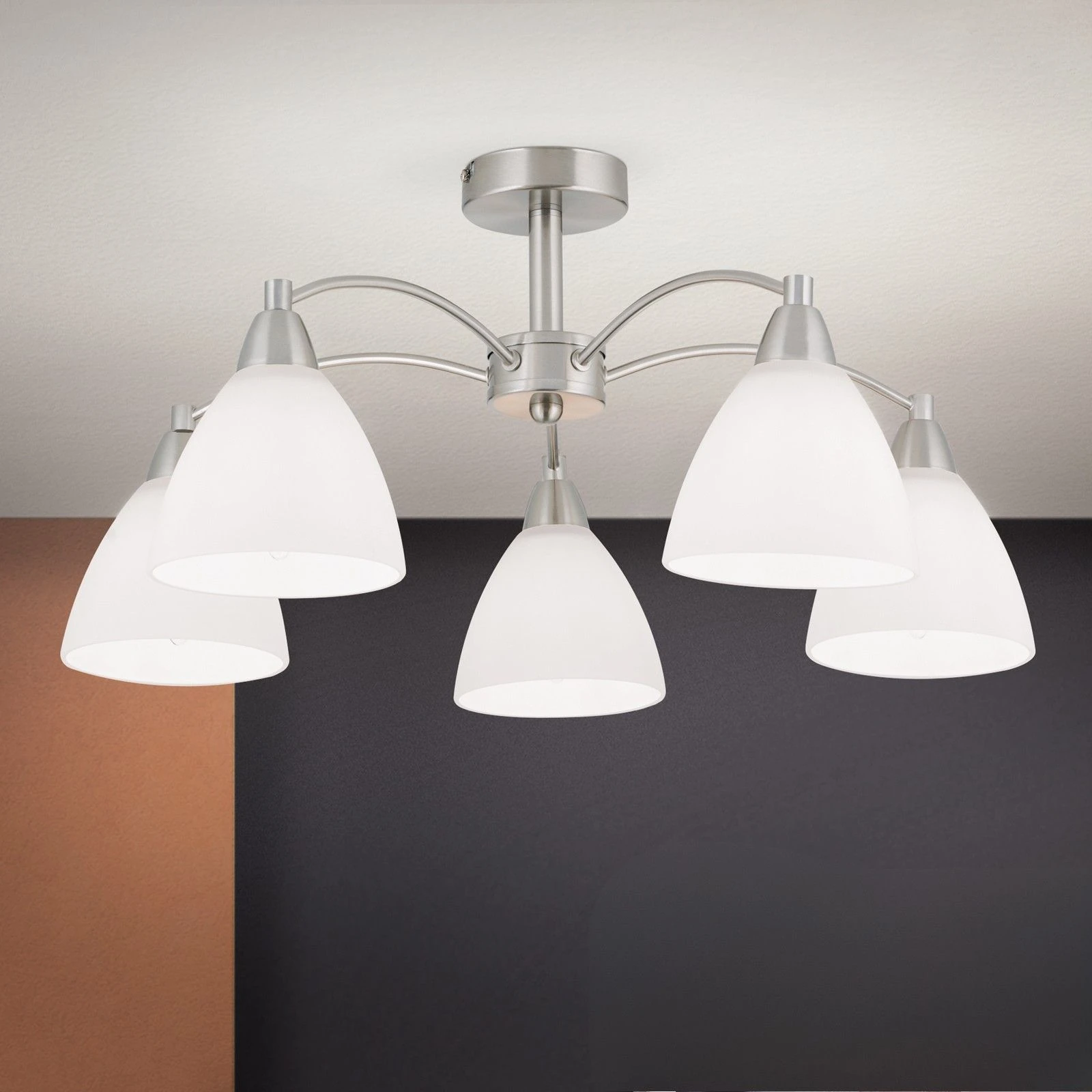 Plafonski luster SUSAN, sa 5 izvora svetla, saten hrom - 1