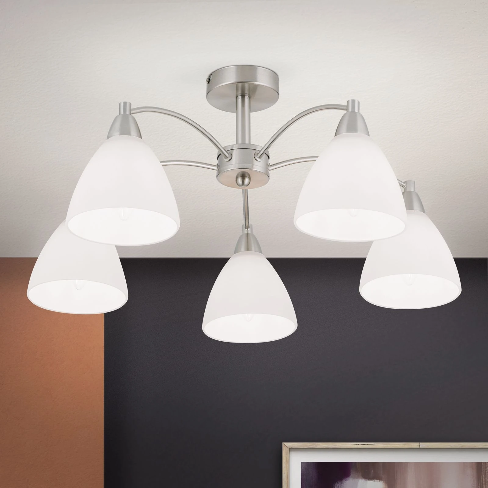 Plafonski luster SUSAN, sa 5 izvora svetla, saten hrom - 2