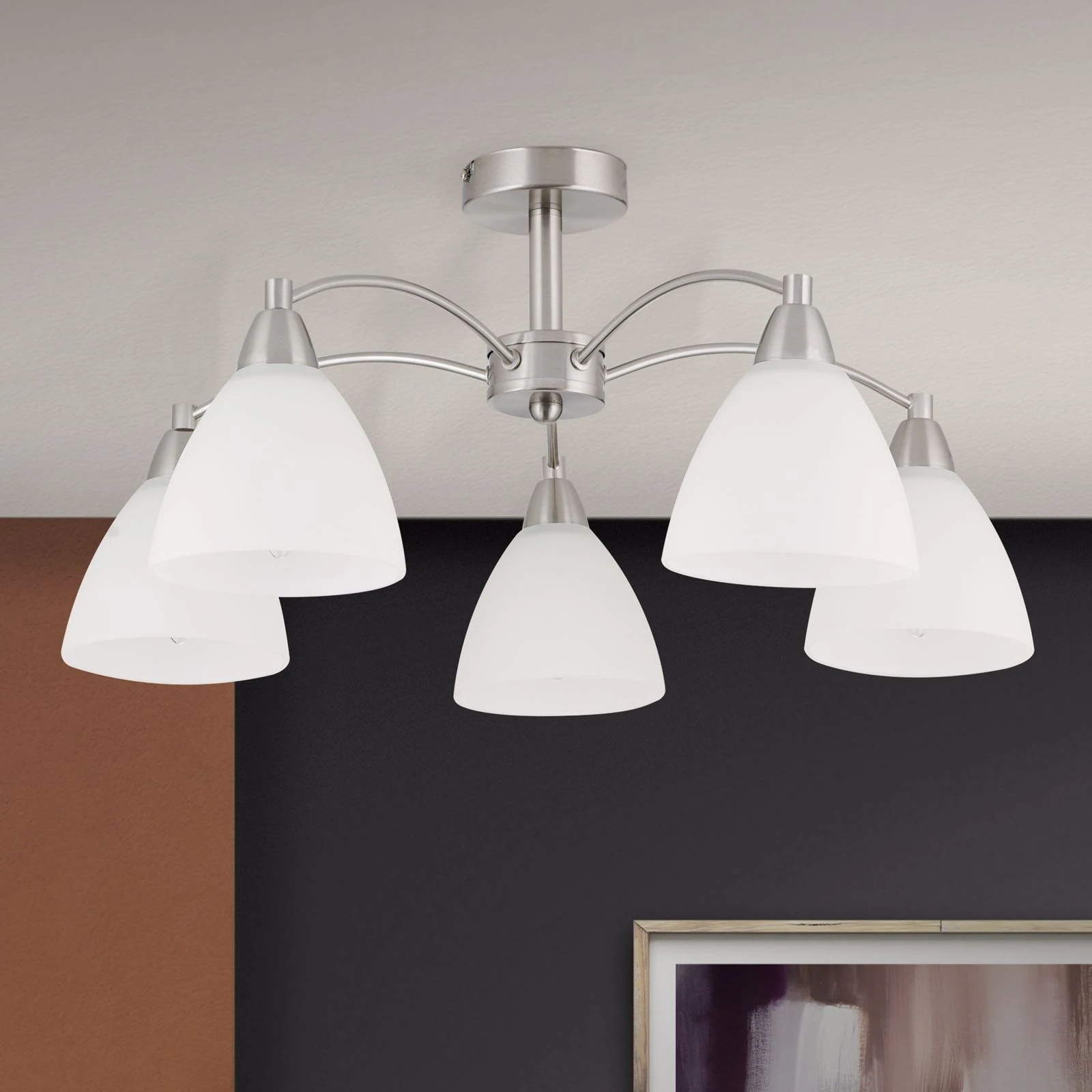 Plafonski luster SUSAN, sa 5 izvora svetla, saten hrom - 3