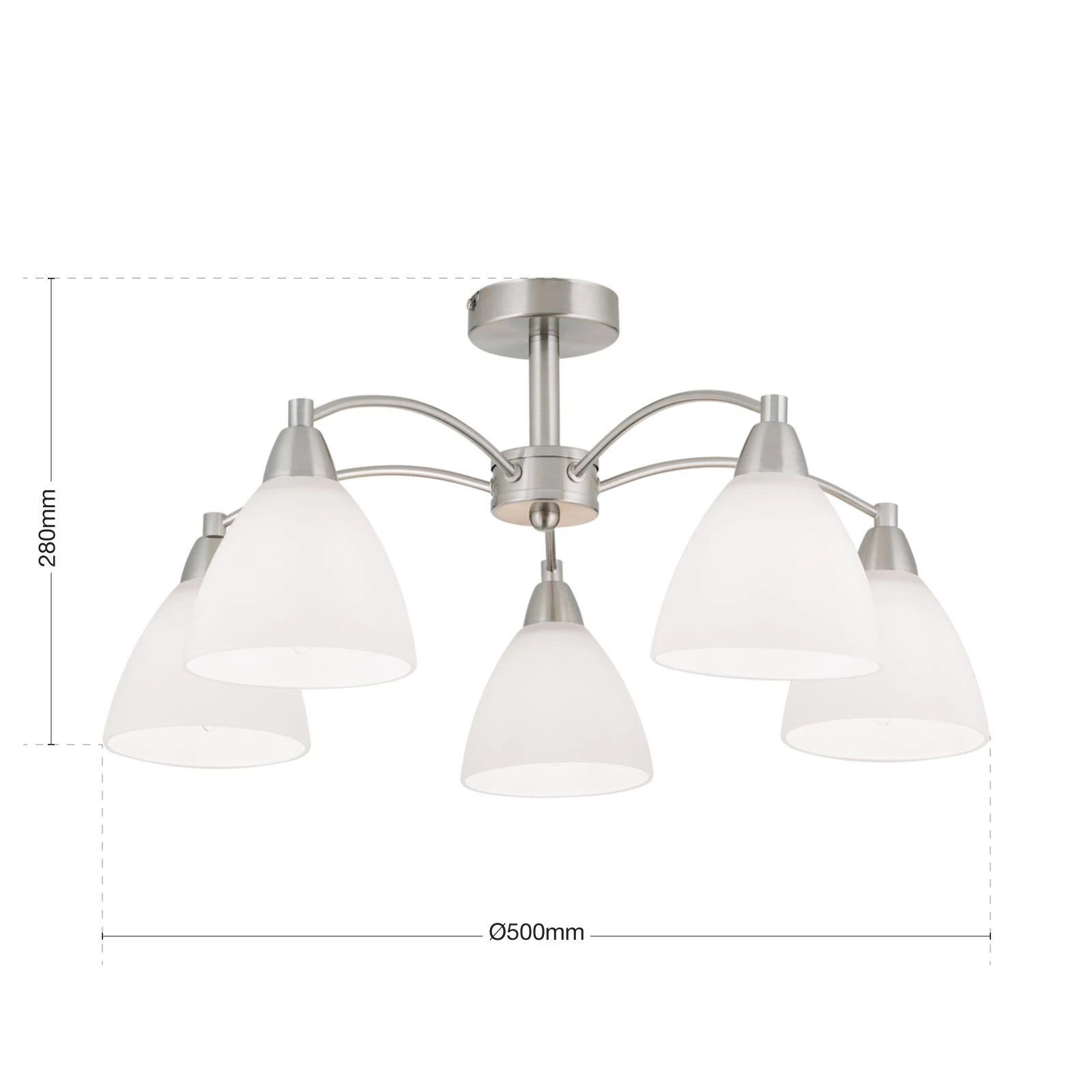 Plafonski luster SUSAN, sa 5 izvora svetla, saten hrom - 7