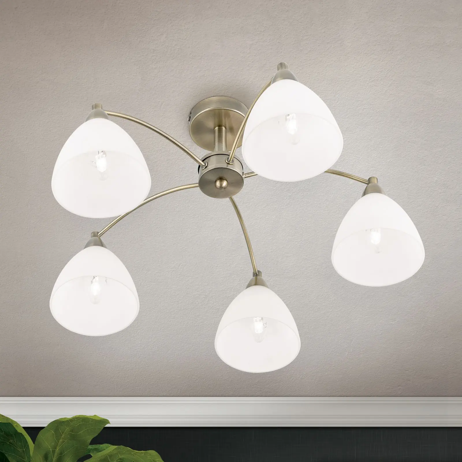 Plafonski luster SUSAN, sa 5 izvora svetla, patina - 2