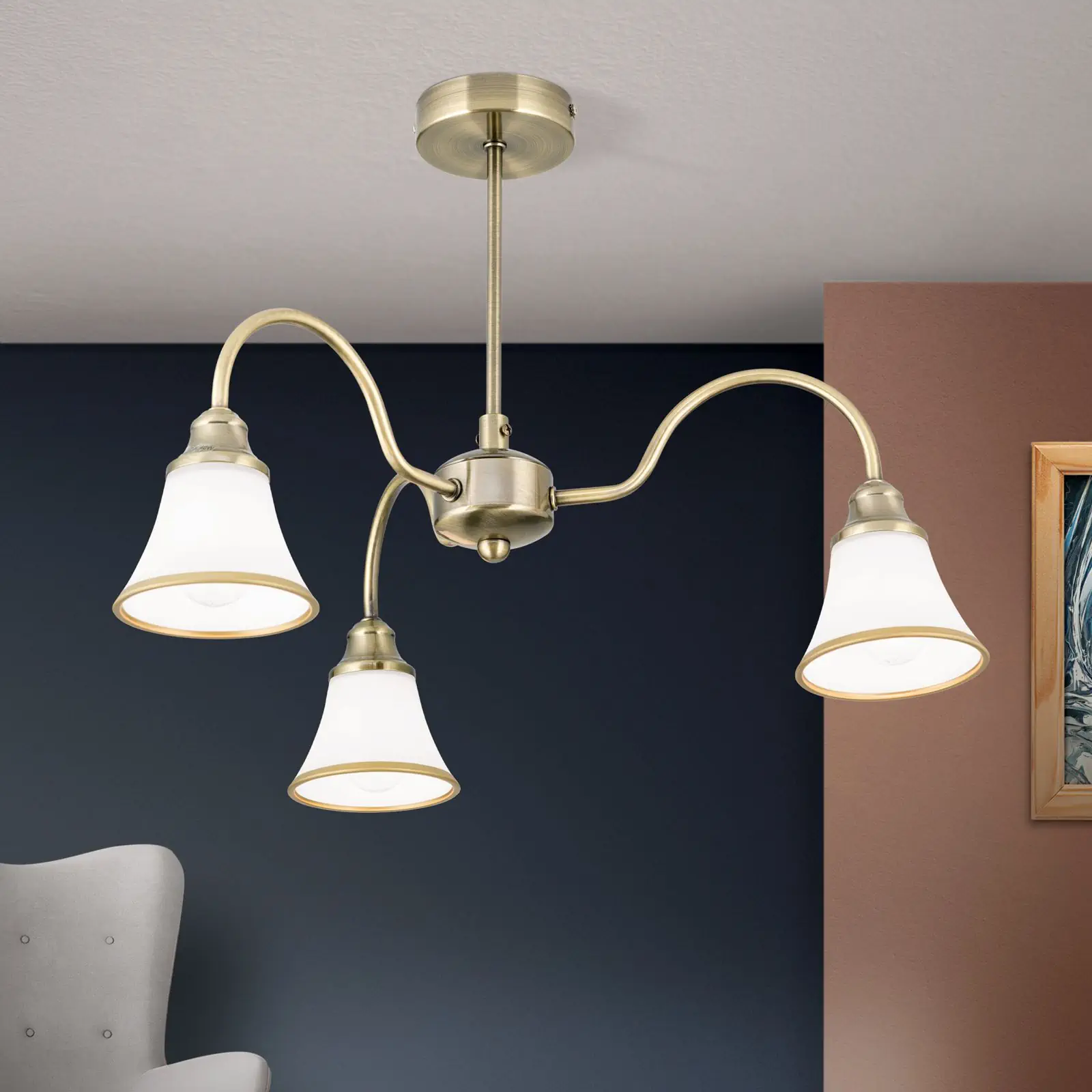 Plafonski luster MAJA, sa 3 izvora svetla, patina - 2