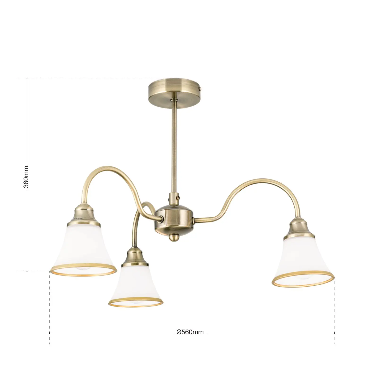 Plafonski luster MAJA, sa 3 izvora svetla, patina - 7