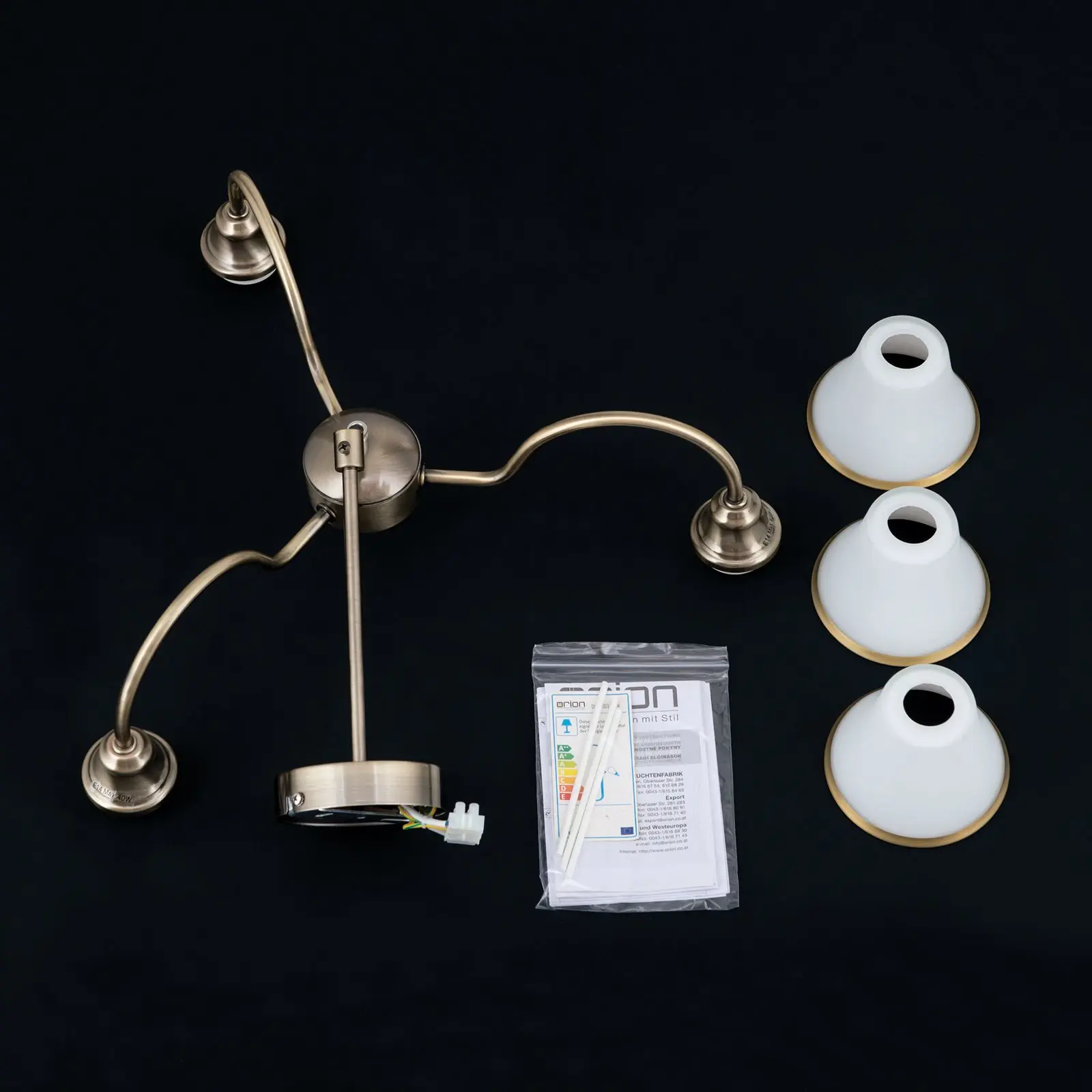 Plafonski luster MAJA, sa 3 izvora svetla, patina - 8