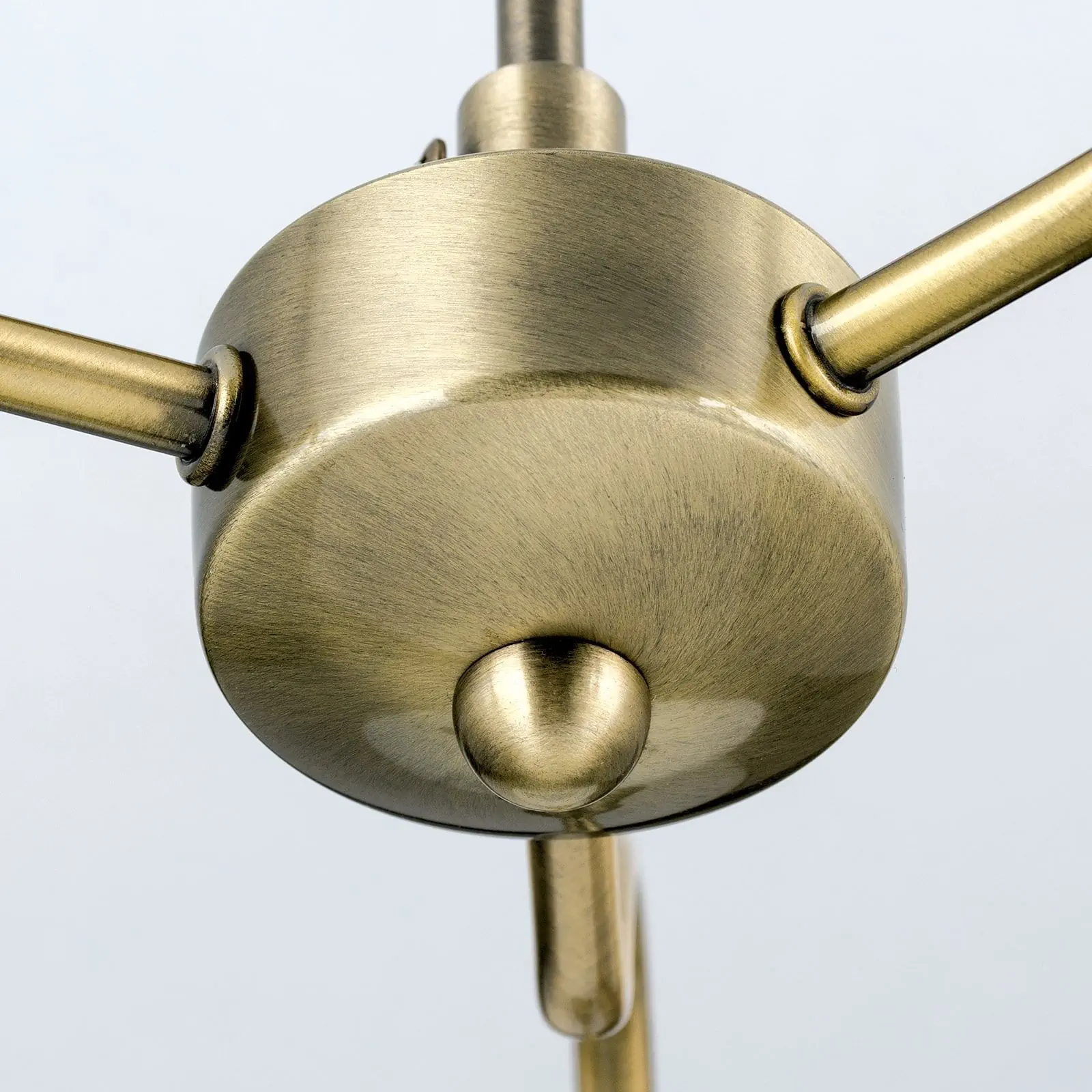 Luster GABI, 3 izvora svetla, patina, sa opalno plavim staklom - 4