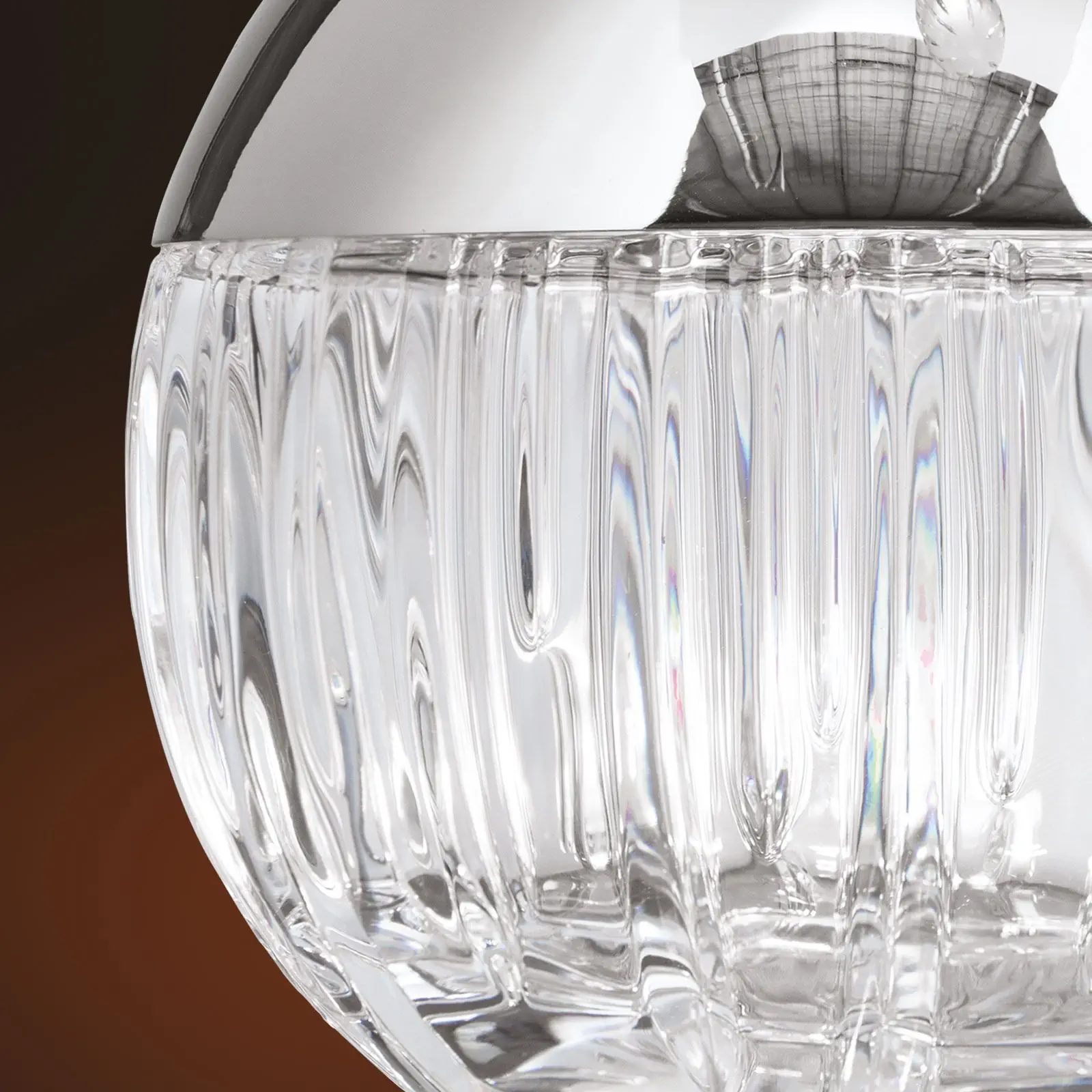 Klaster lampa BALL, 5 izvora svetla, nikl, sa prozirnim kristalnim staklom, linijsko rezanje - 5