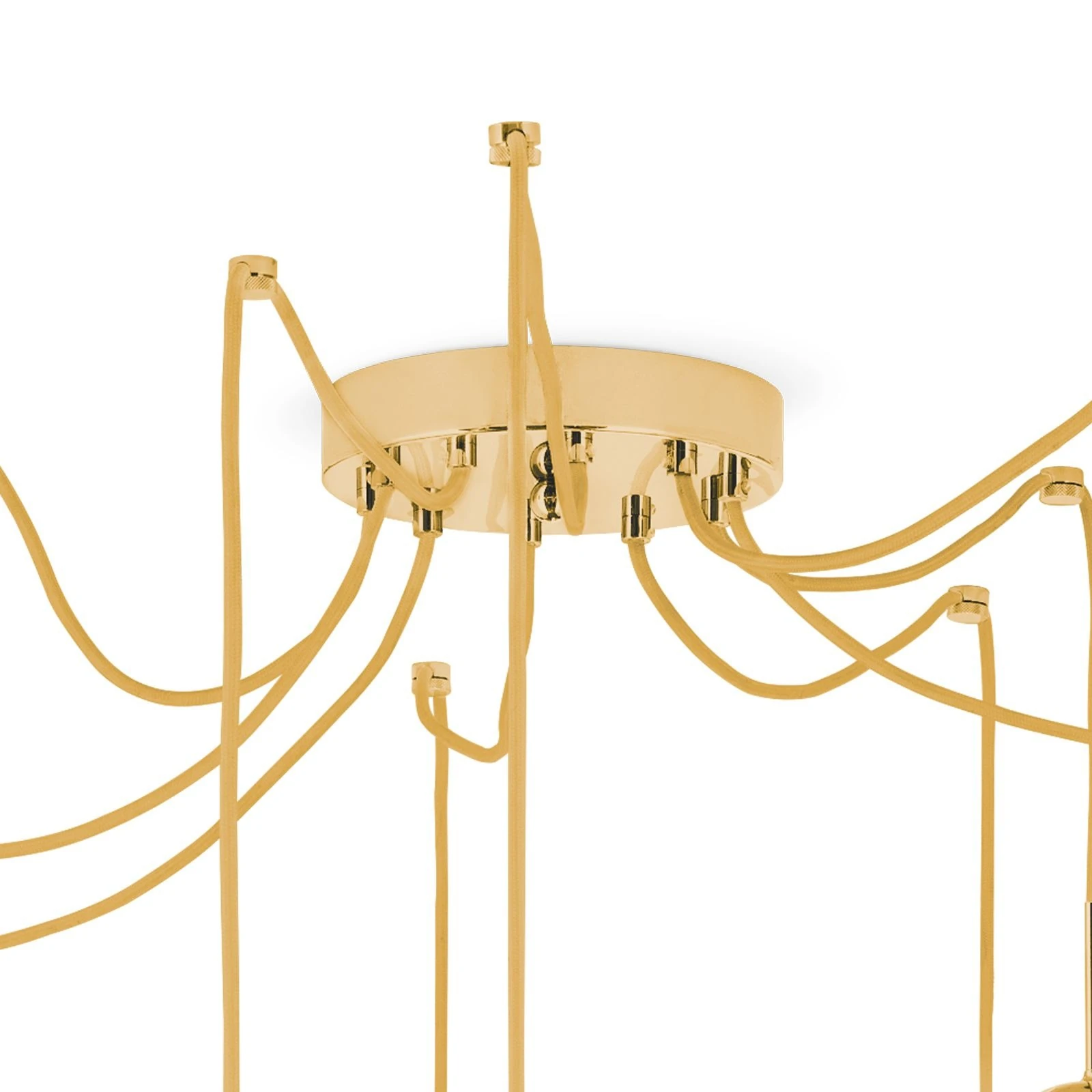 Luster BALL Klaster, 10 izvora svetla, 24-karatno pozlaćen, providno kristalno staklo (ručno sečeno) - 3