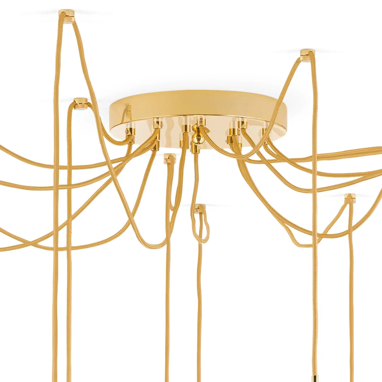 Klaster lampa BALL, 15 izvora svetla, zlato, sa prozirnim kristalnim staklom, linijsko rezanje - 3