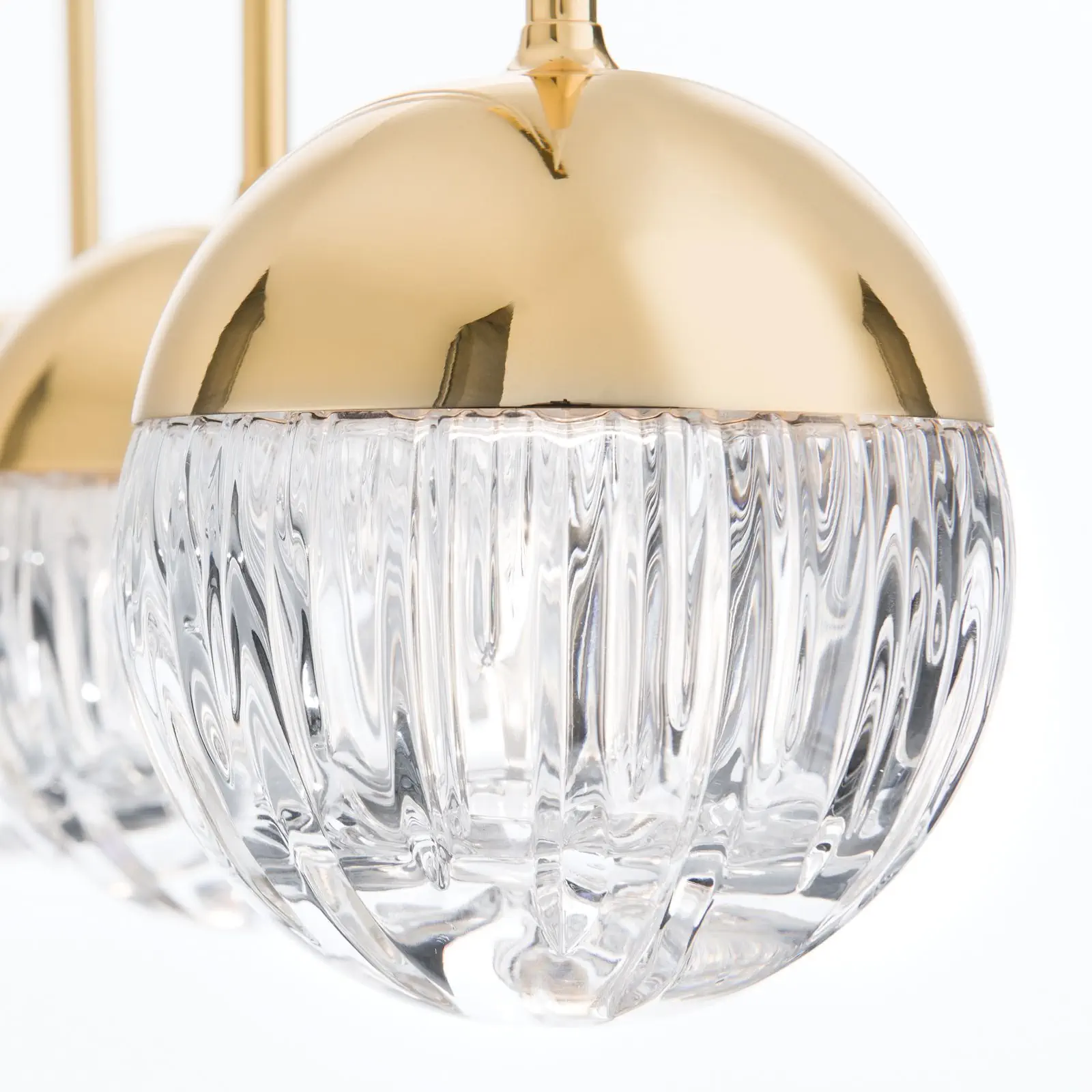 Klaster lampa BALL, 15 izvora svetla, zlato, sa prozirnim kristalnim staklom, linijsko rezanje - 5