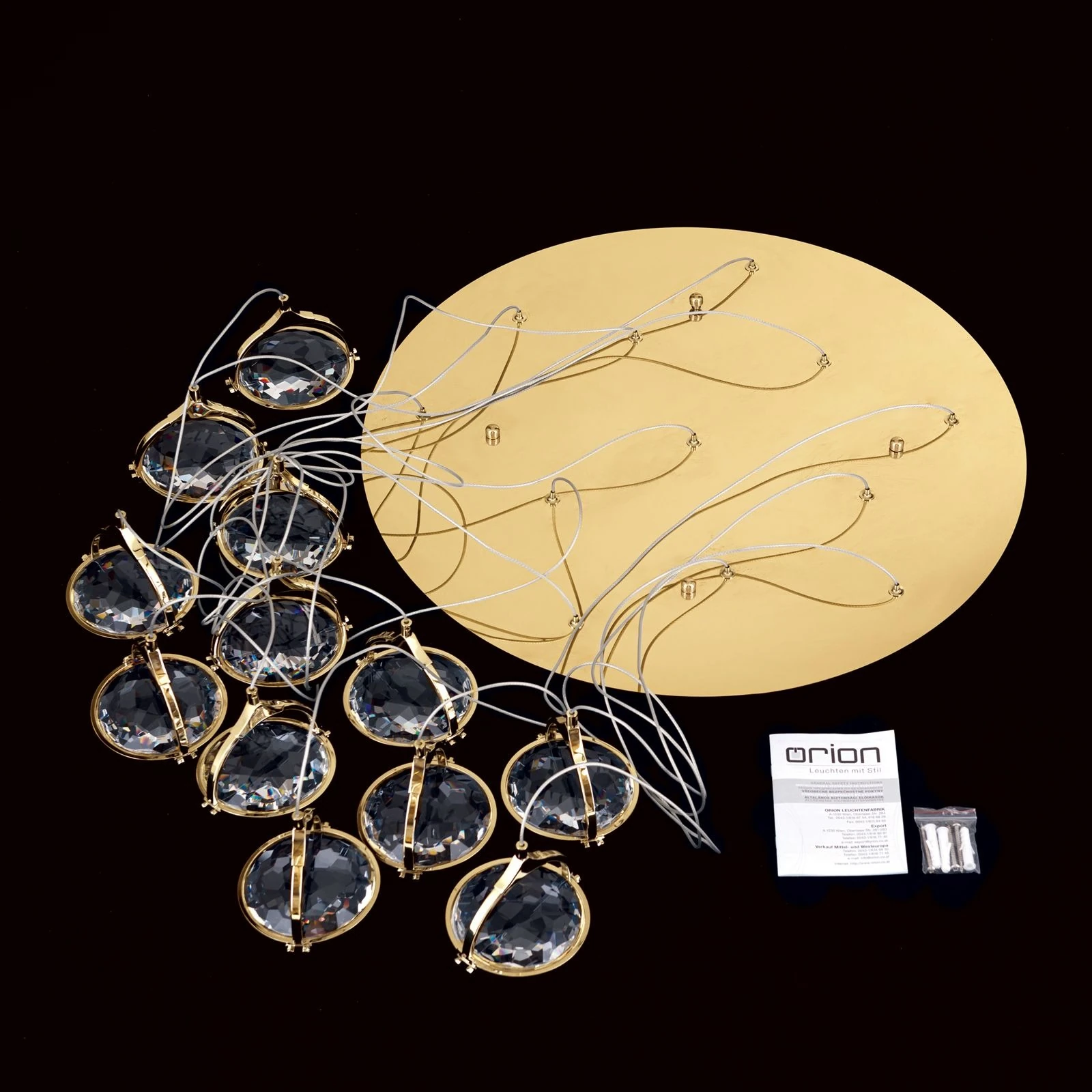 LED plafonski luster MOON, sa 12 izvora svetla, zlato - 8